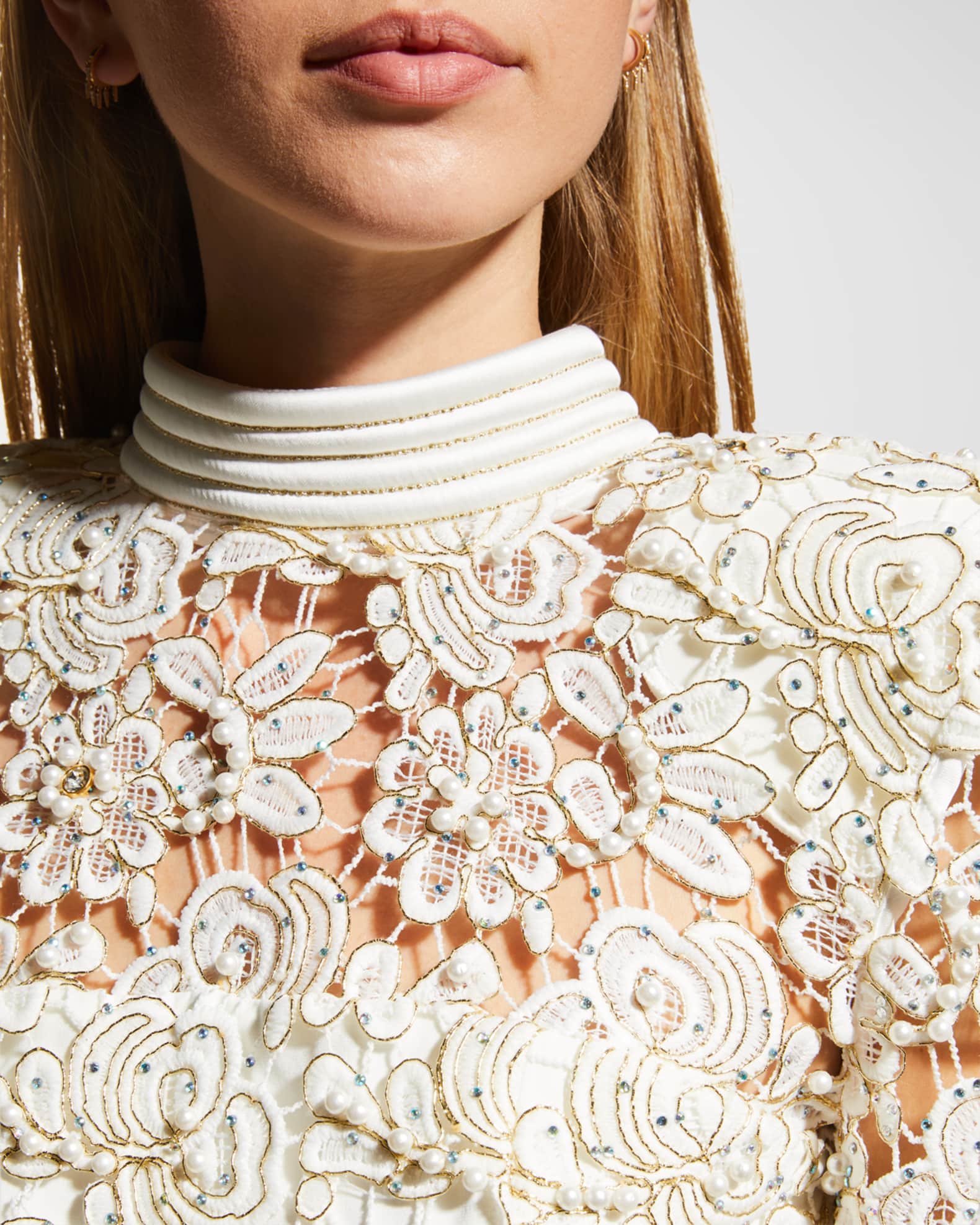 ZHIVAGO Angelus Floral Embroidered LongSleeve Mini Dress Neiman Marcus