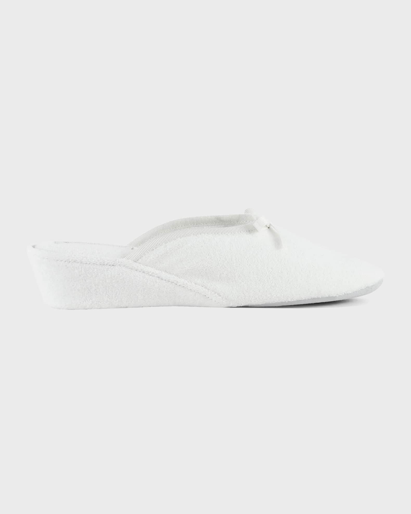 Terrycloth Wedge Slippers w/ Bow 0
