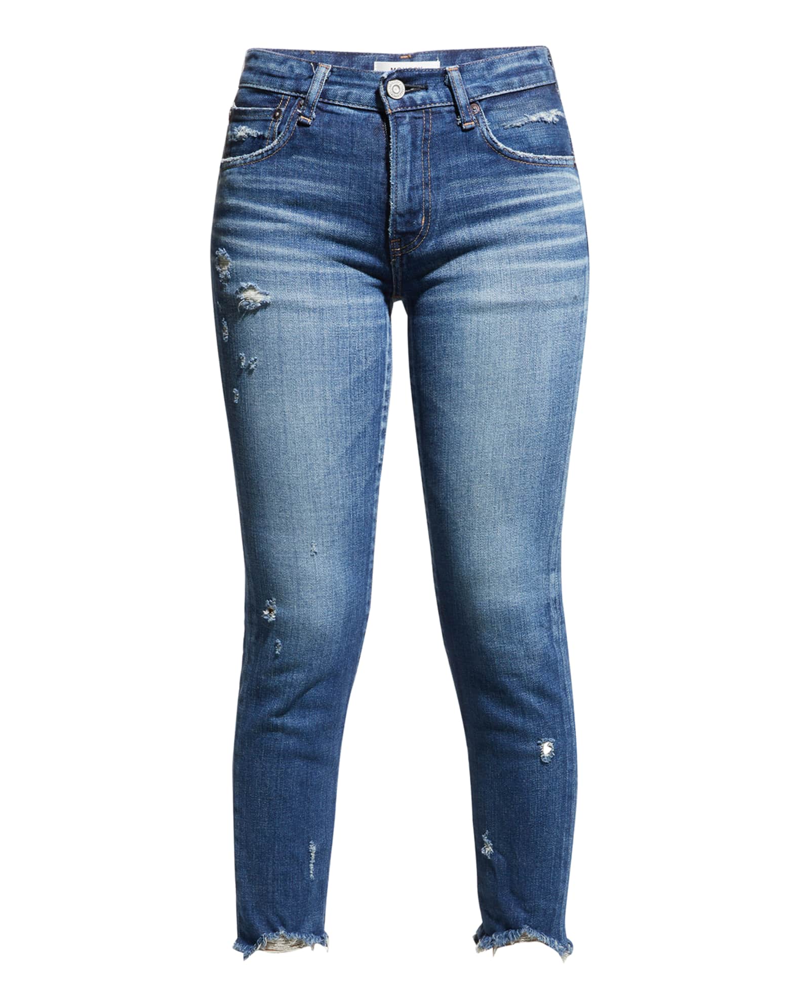 MOUSSY VINTAGE Daleville Mid-Rise Distressed Cropped Skinny Jeans ...