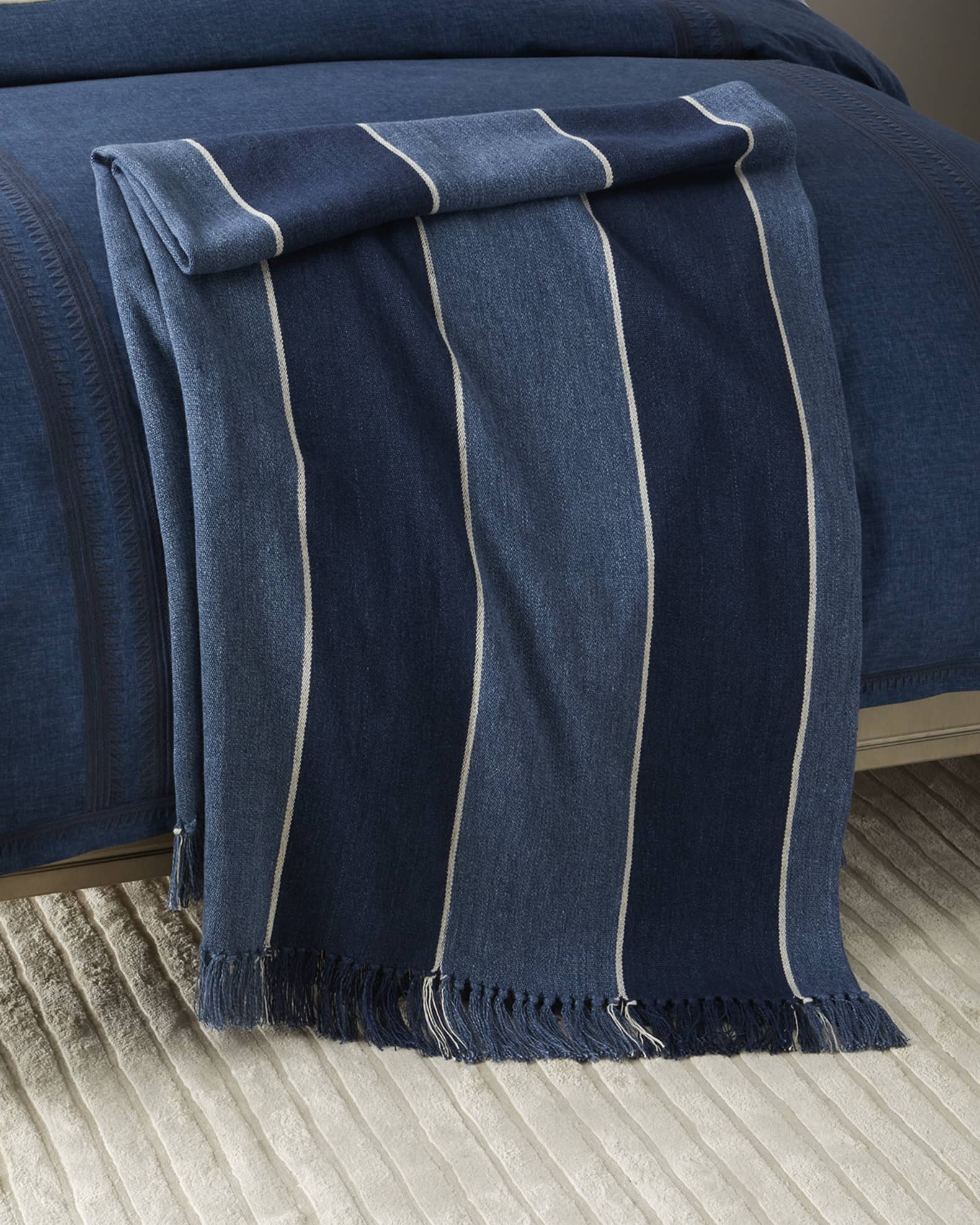 Ralph Lauren Home Collin Stripe Throw Blanket Neiman Marcus