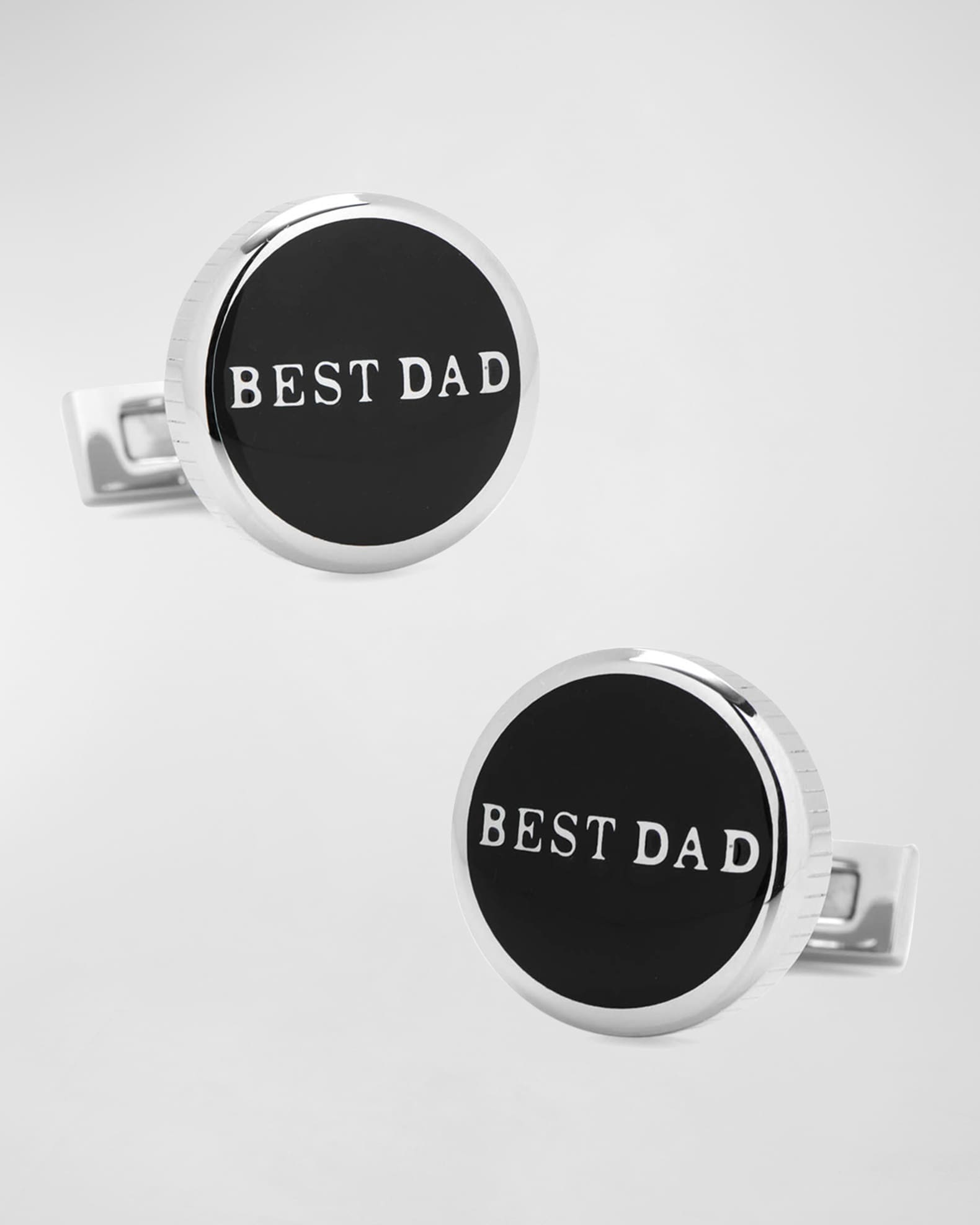 Best Dad Black Stainless Steel Cufflinks 0