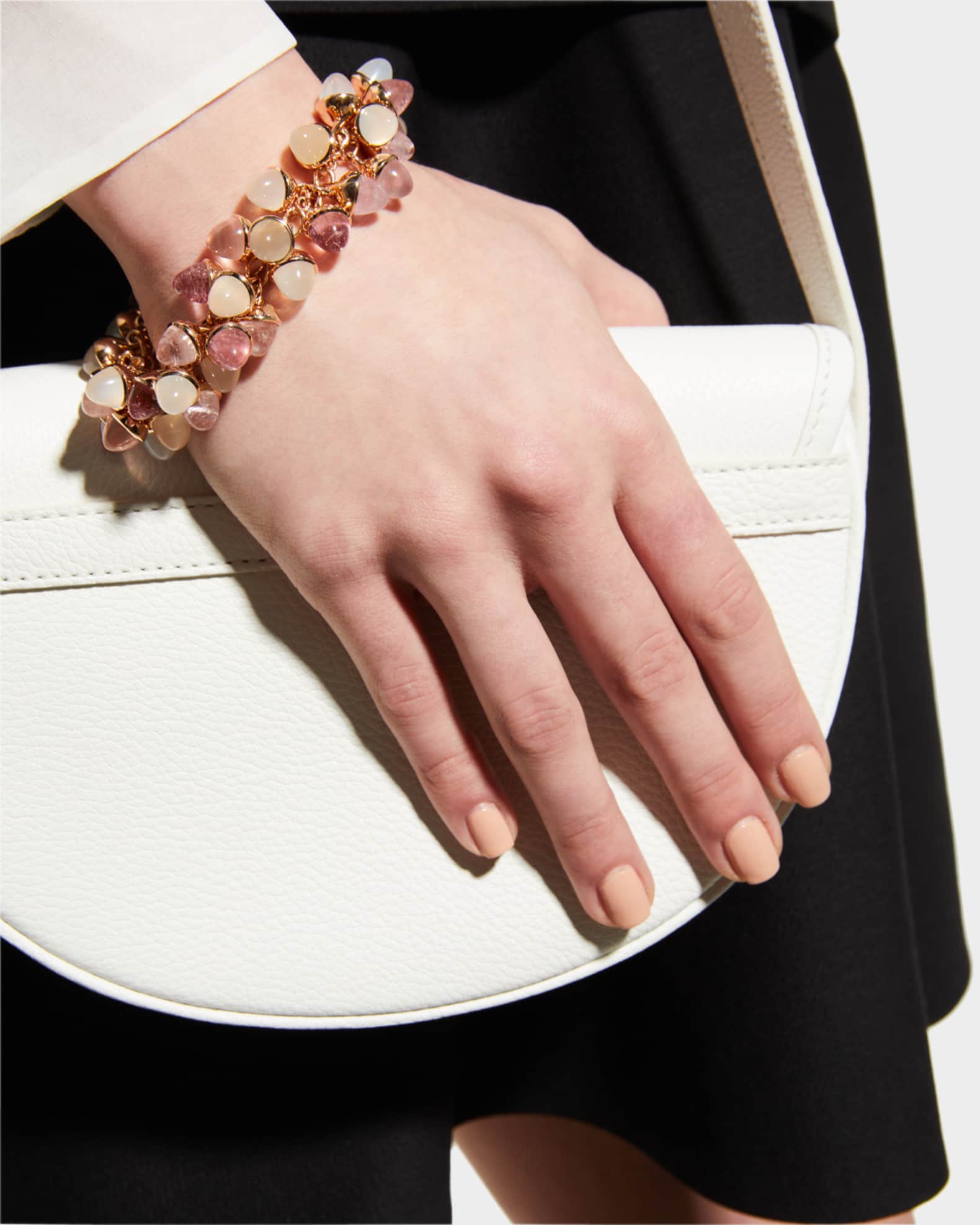 Rose Gold Mikado Flamenco Blush Bracelet with Diamonds 1