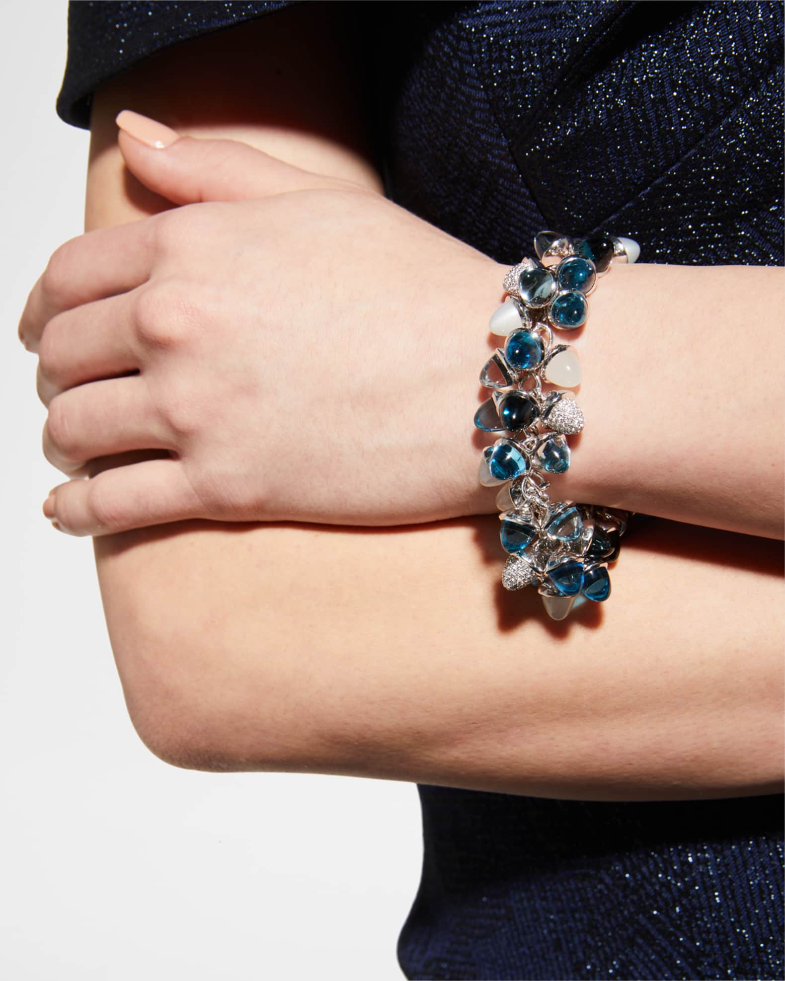 White Gold Mikado Flamenco Ocean Bracelet with Diamonds 1