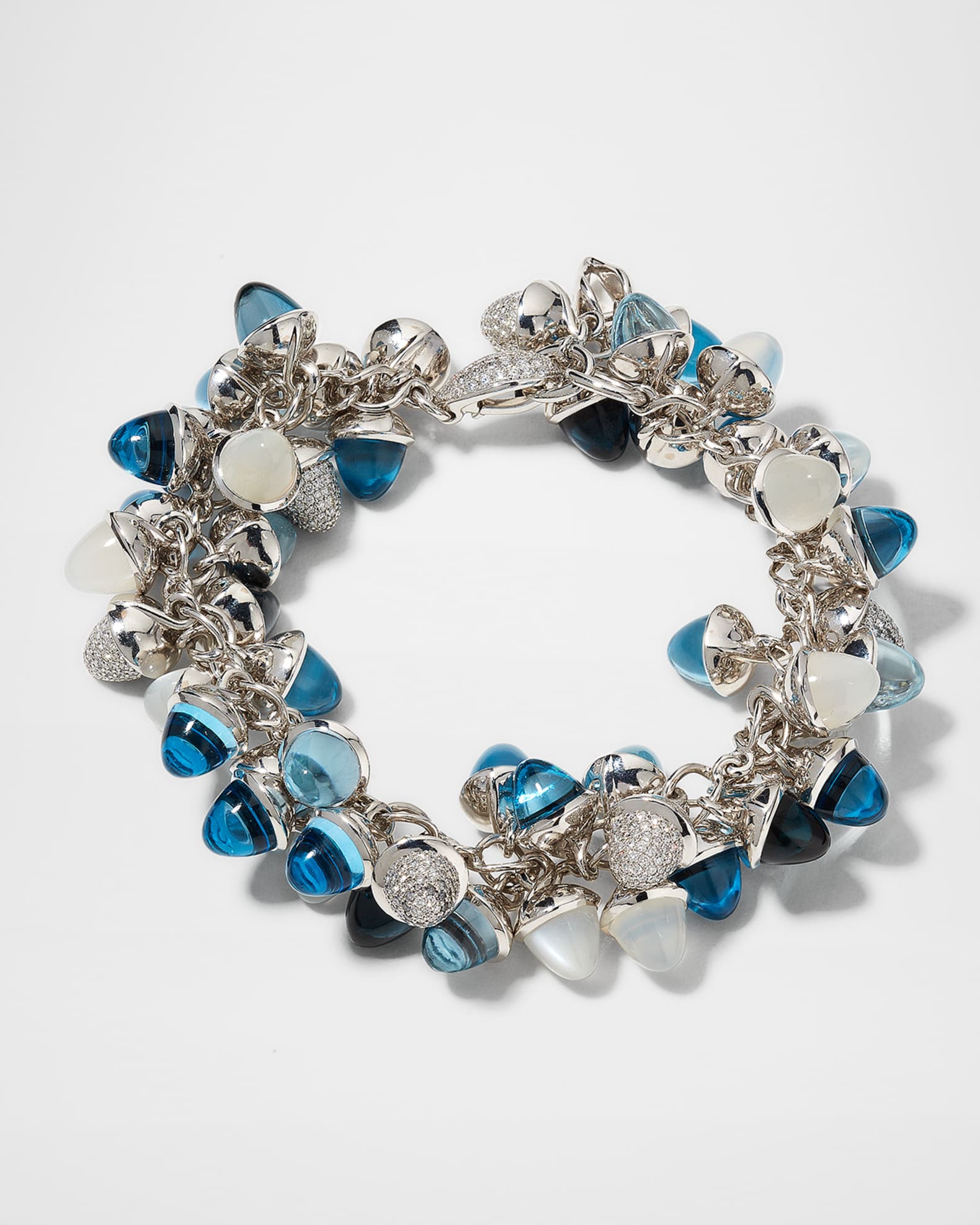 White Gold Mikado Flamenco Ocean Bracelet with Diamonds 0