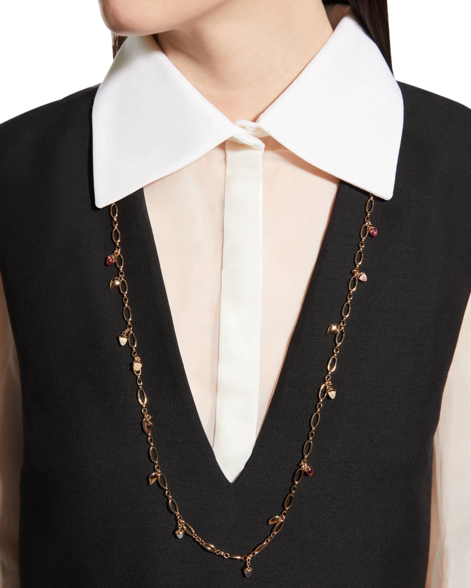 Rose Gold Mikado Blush Necklace with Diamonds 1