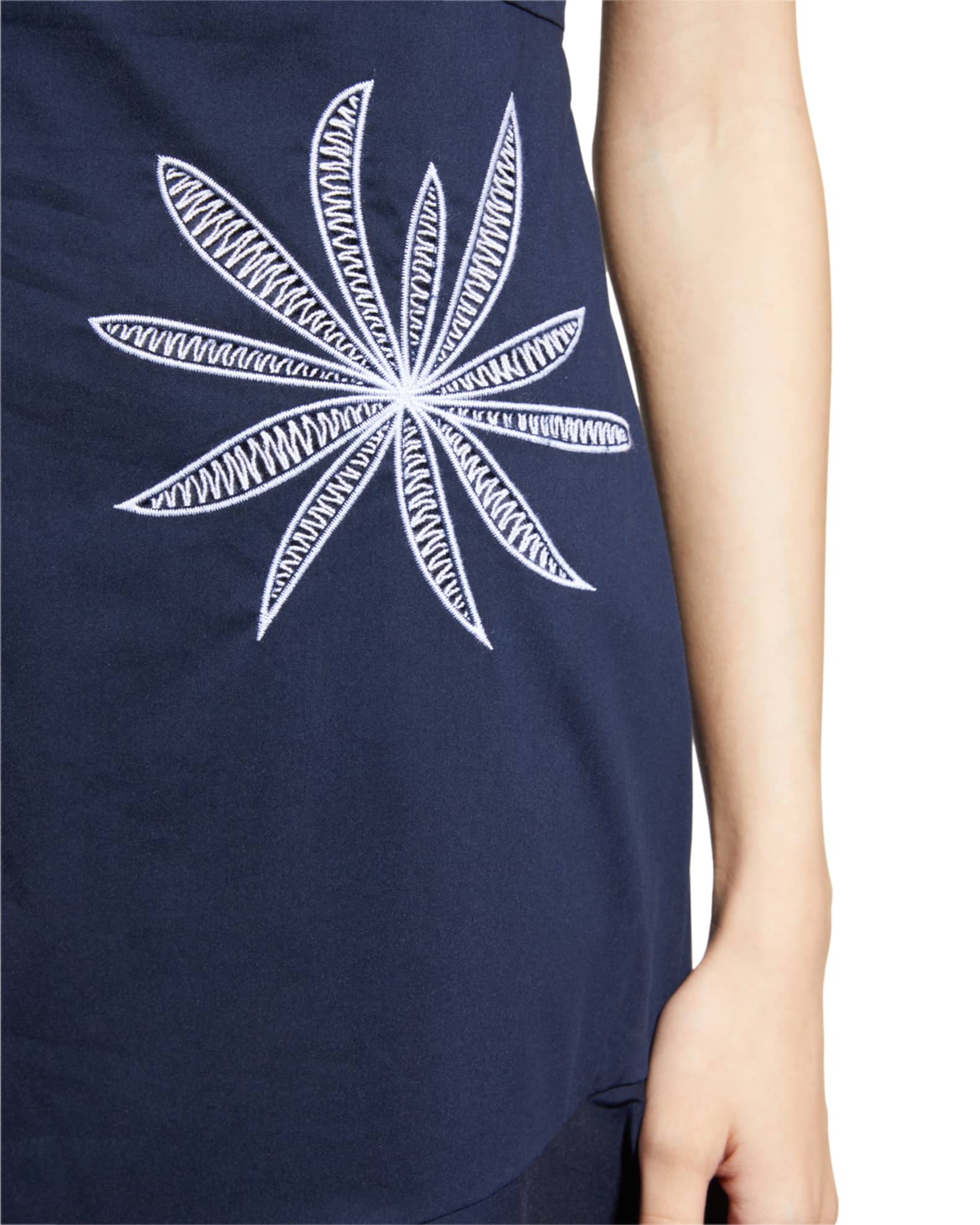 Milly Beatrice Embroidered Poplin Dress | Neiman Marcus