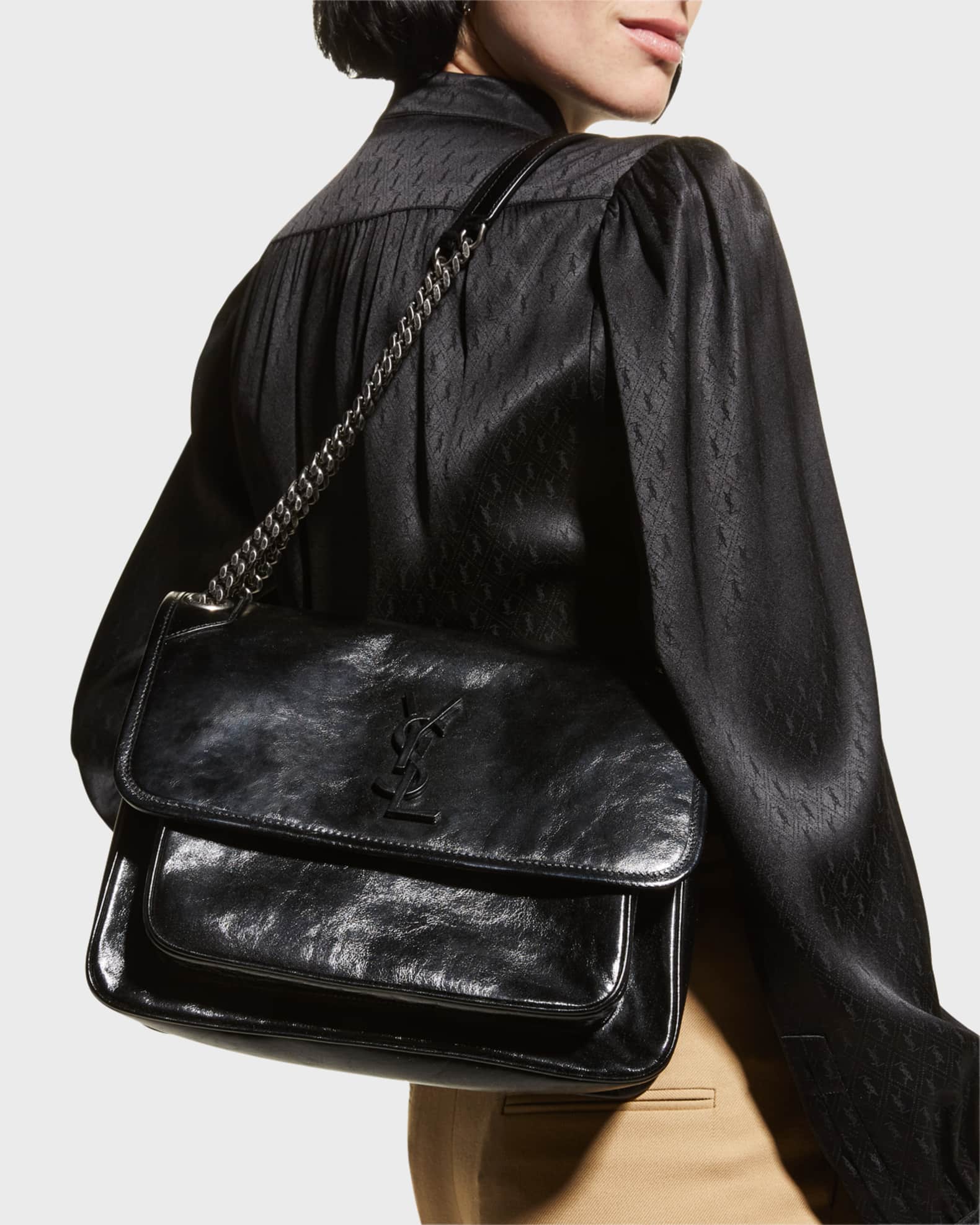 Niki Medium Leather Chain Shoulder Bag