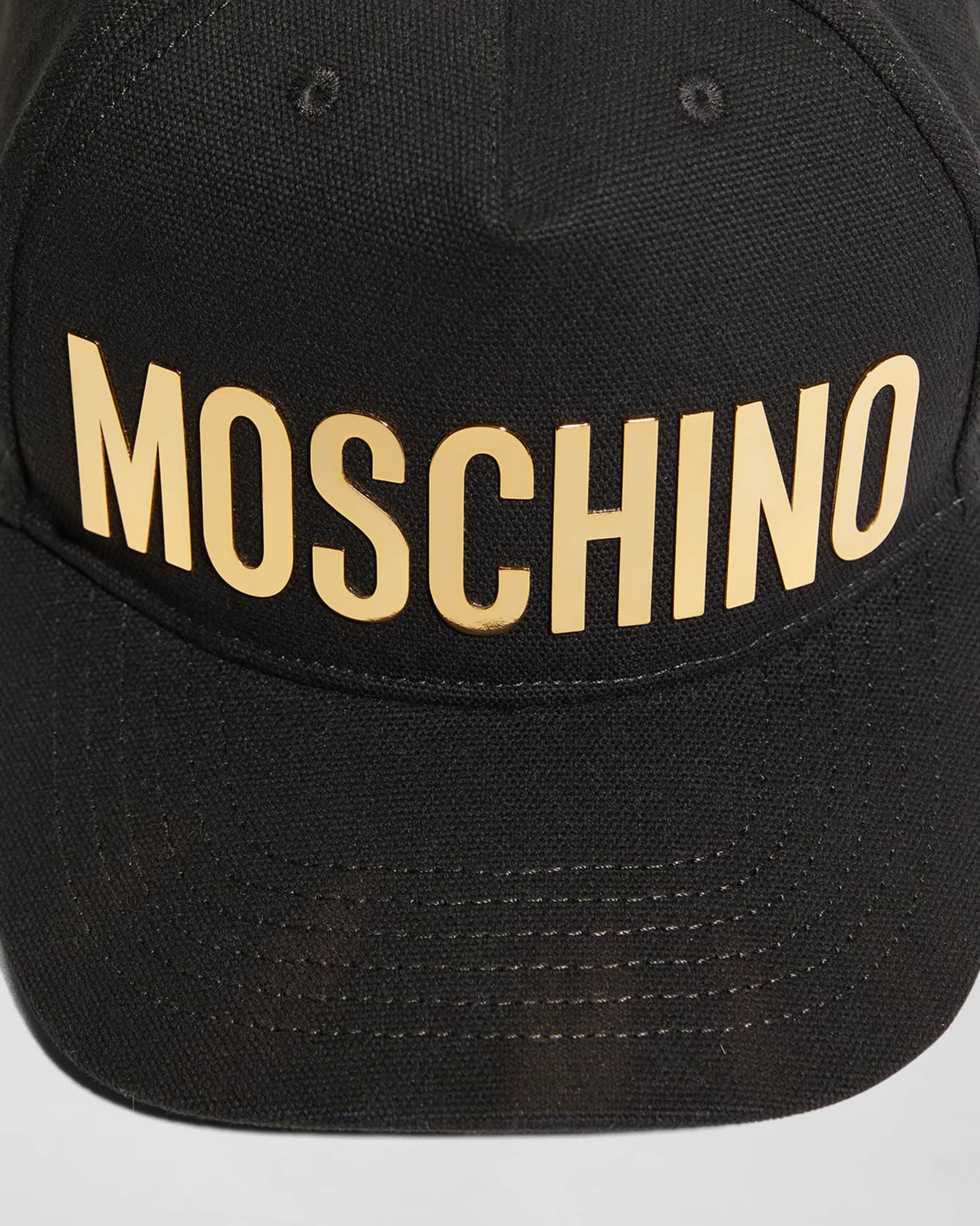 Gold Moschino Hats Bucket Hat Lettering Logo Moschino