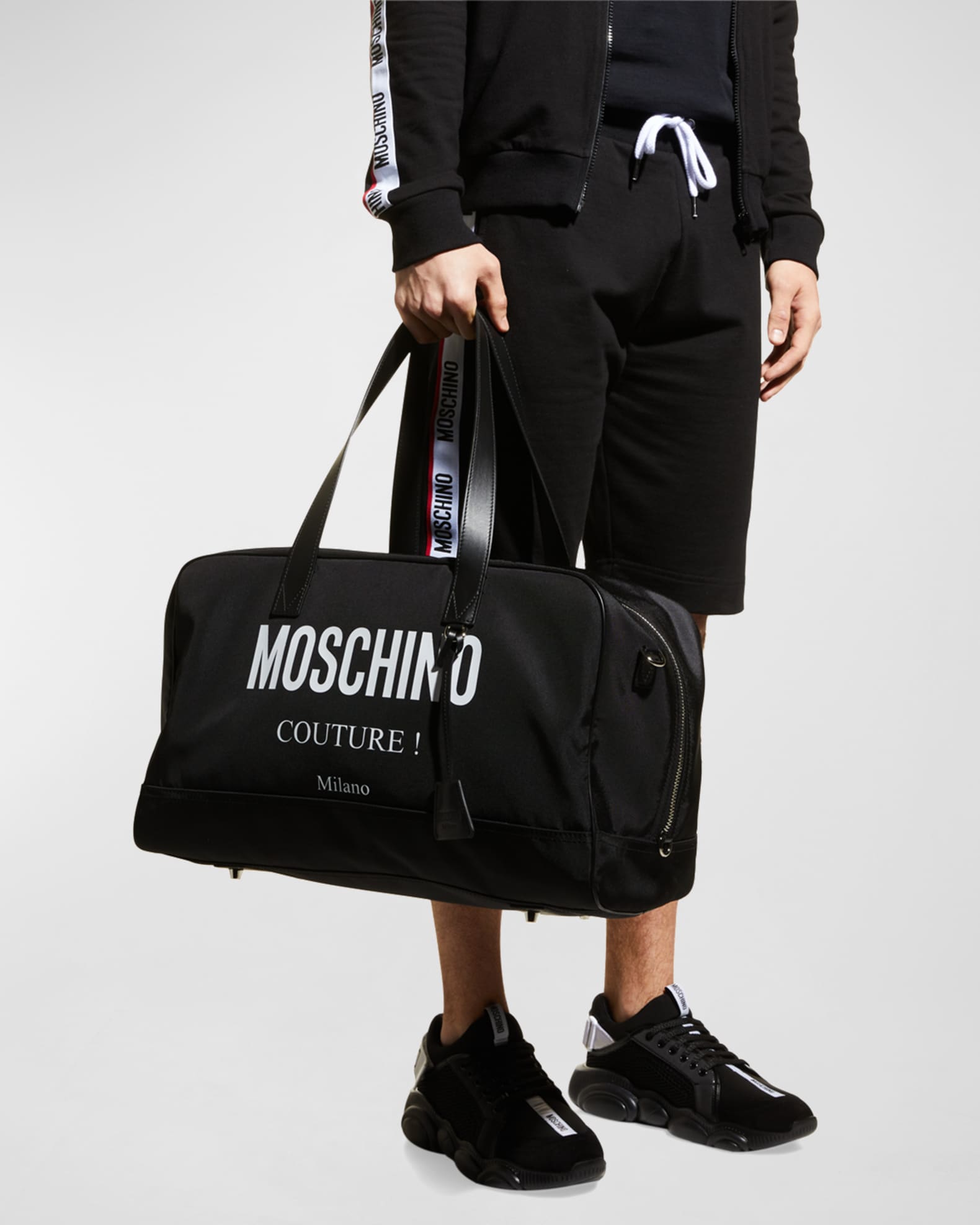 Moschino Men s Logo Duffle Bag Neiman Marcus