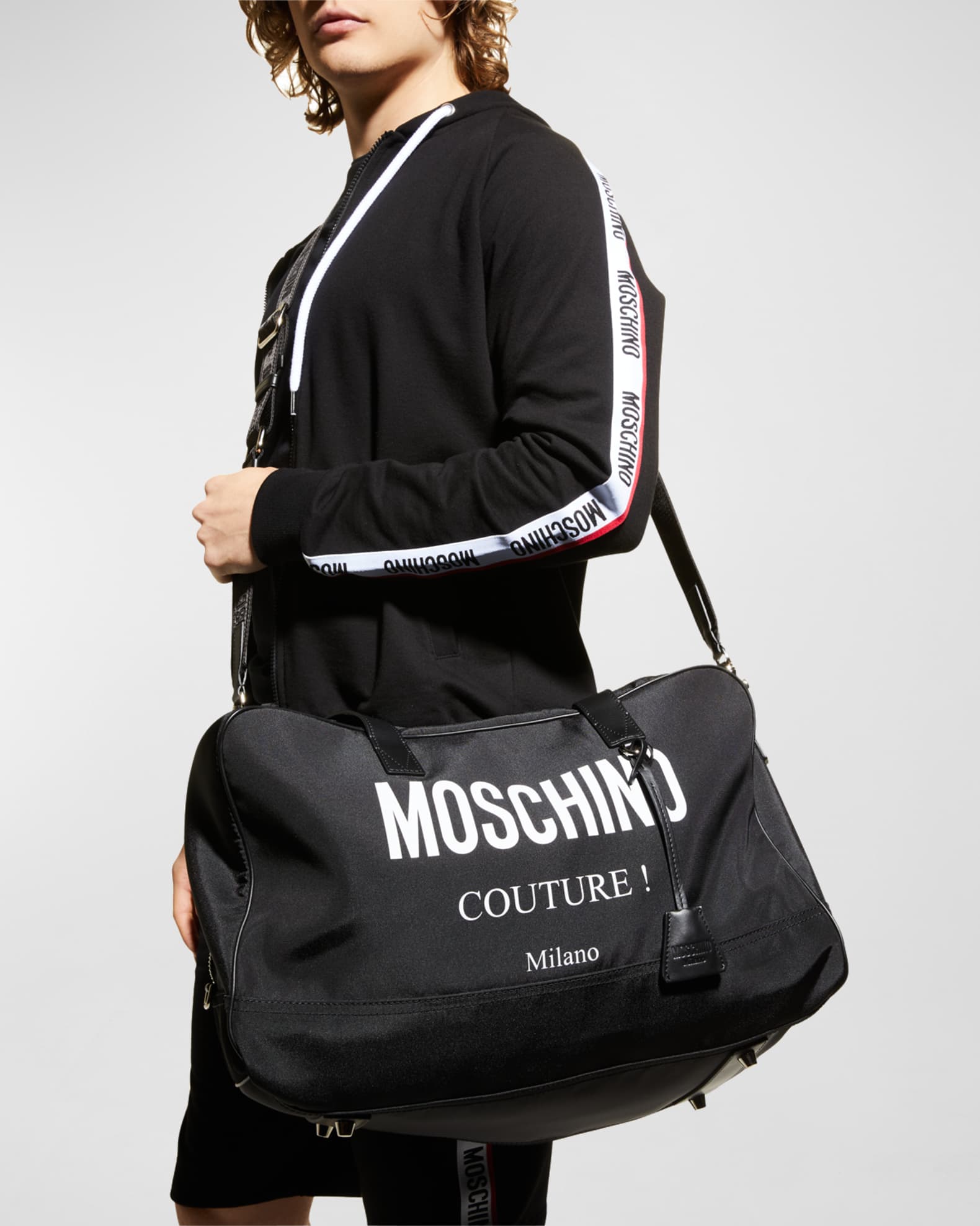 Moschino Men s Logo Duffle Bag Neiman Marcus