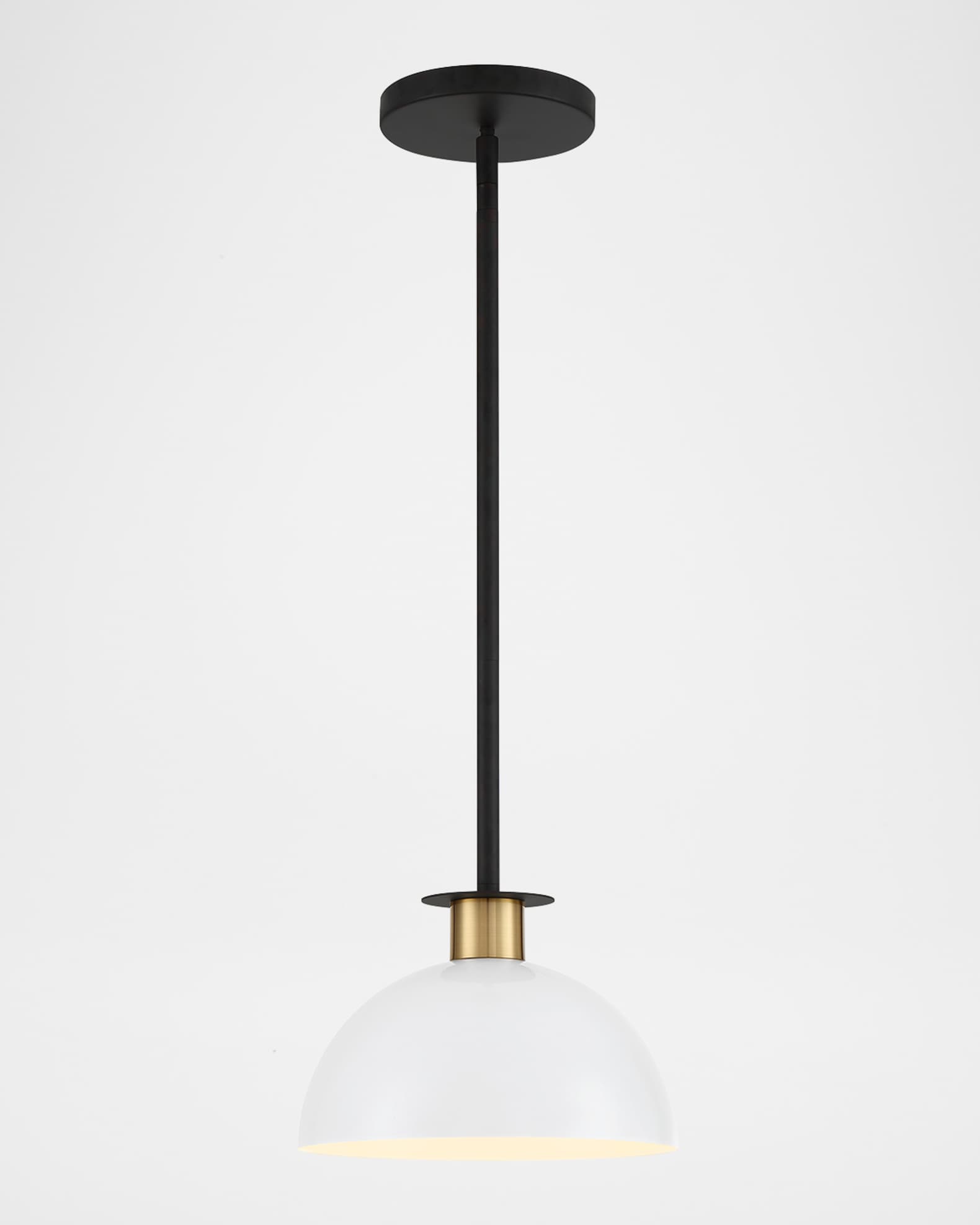 Gigi 1-Light Black and Aged Brass Mini Pendant 0