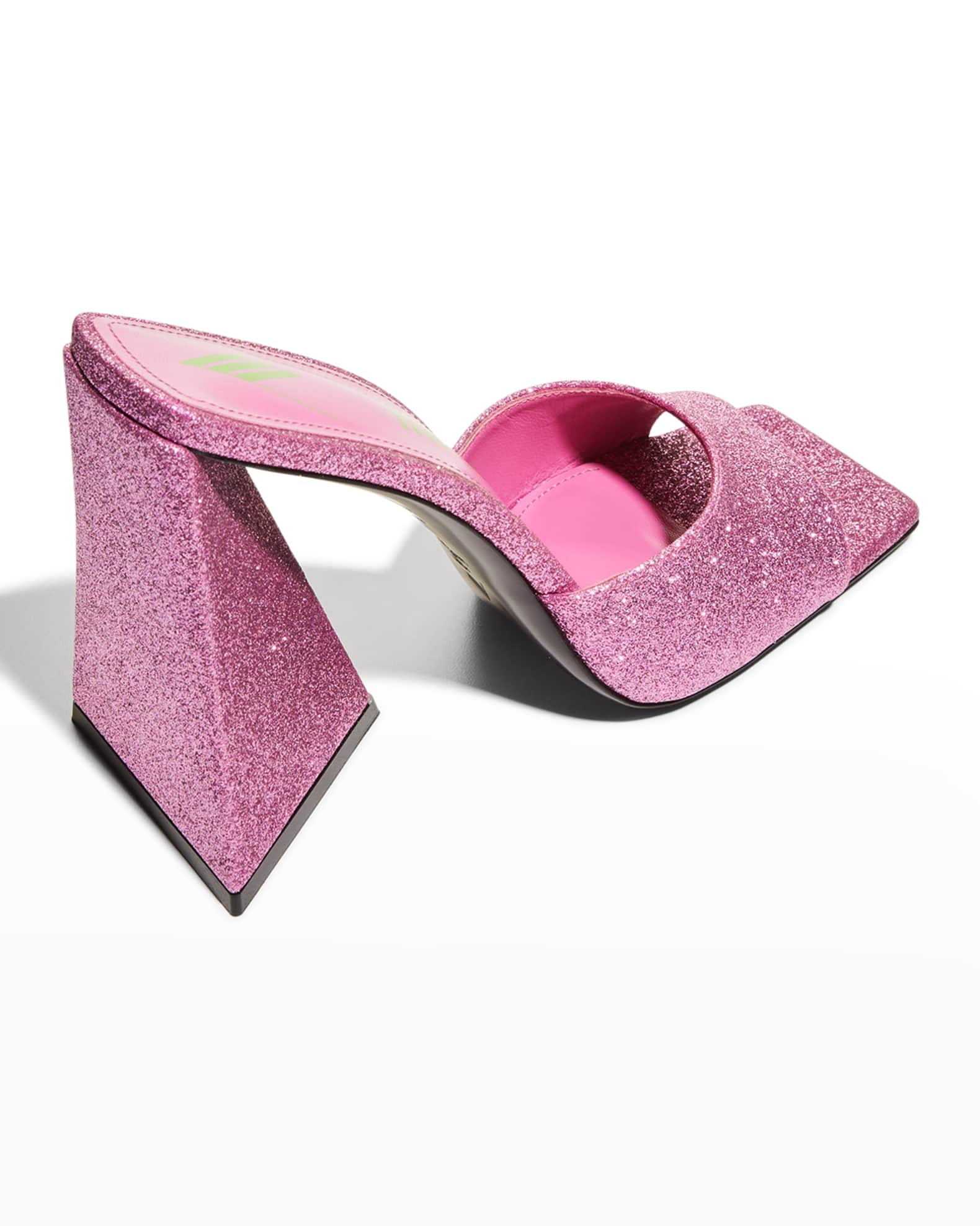 The Attico Devon Glitter Mule Sandals | Neiman Marcus