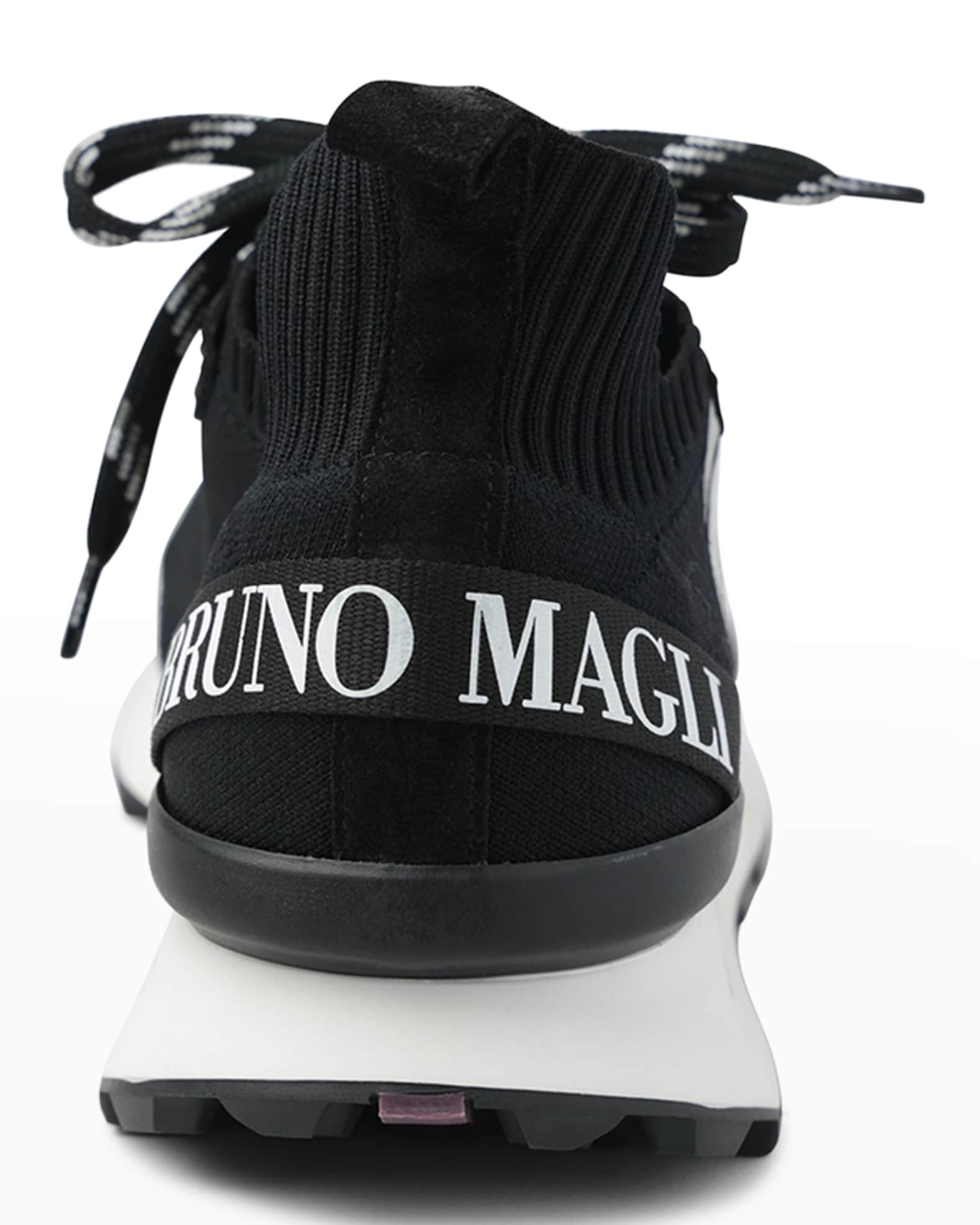 Bruno Magli Men's Dion Stretch-Knit Logo Sneakers | Neiman Marcus