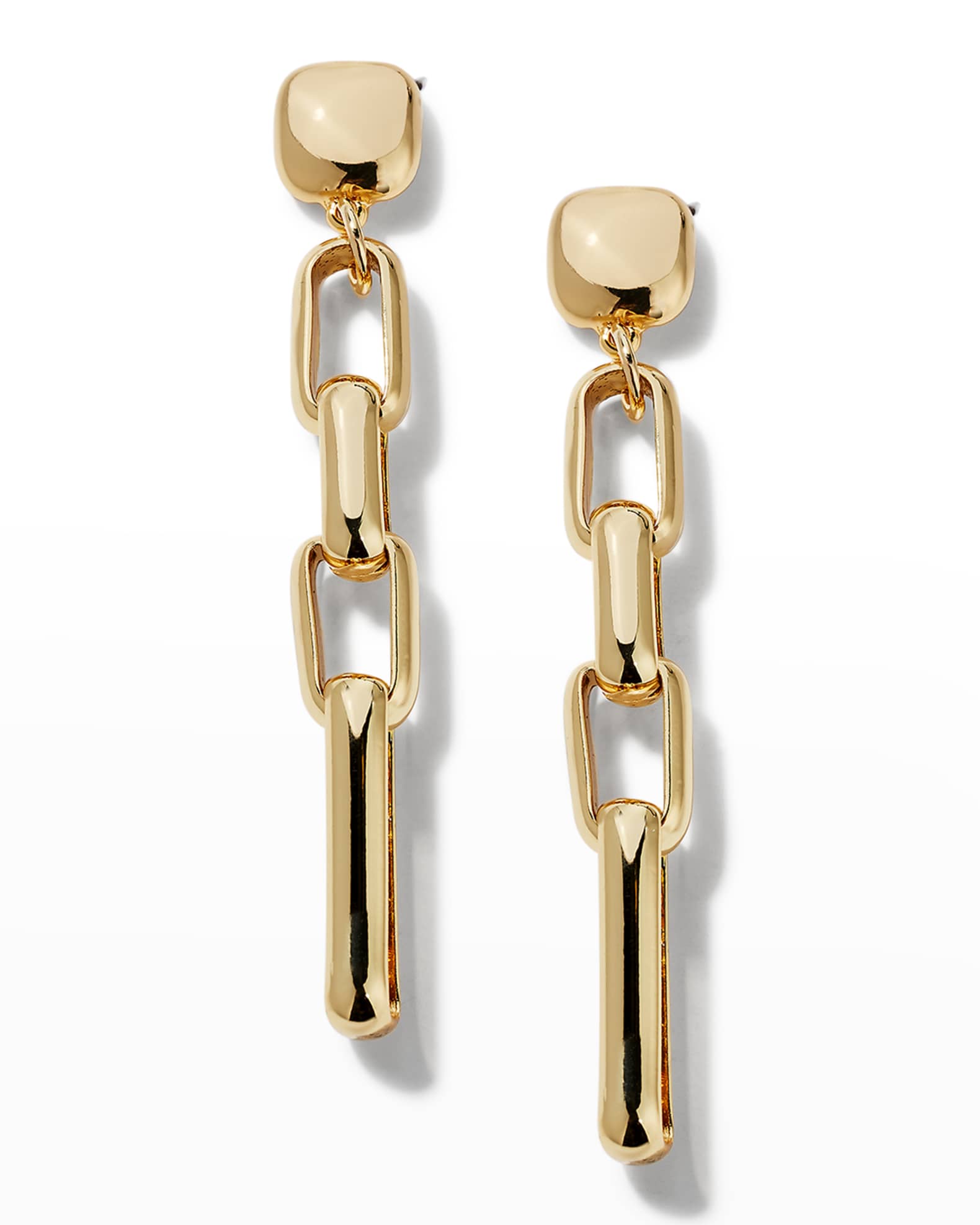 Gold Rectangular Links Earrings 0