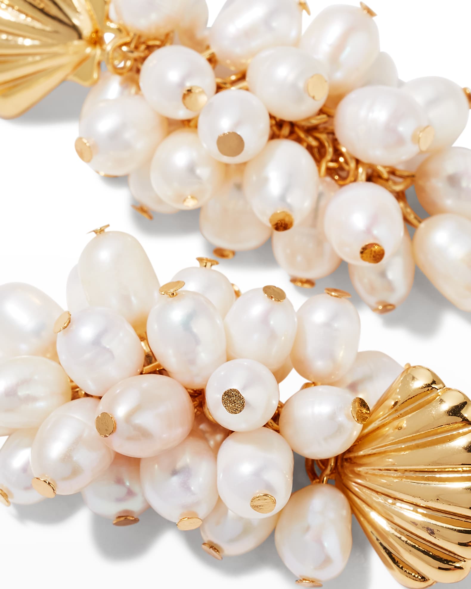 Kenneth Jay Lane Pearly Cluster Shell Earrings | Neiman Marcus