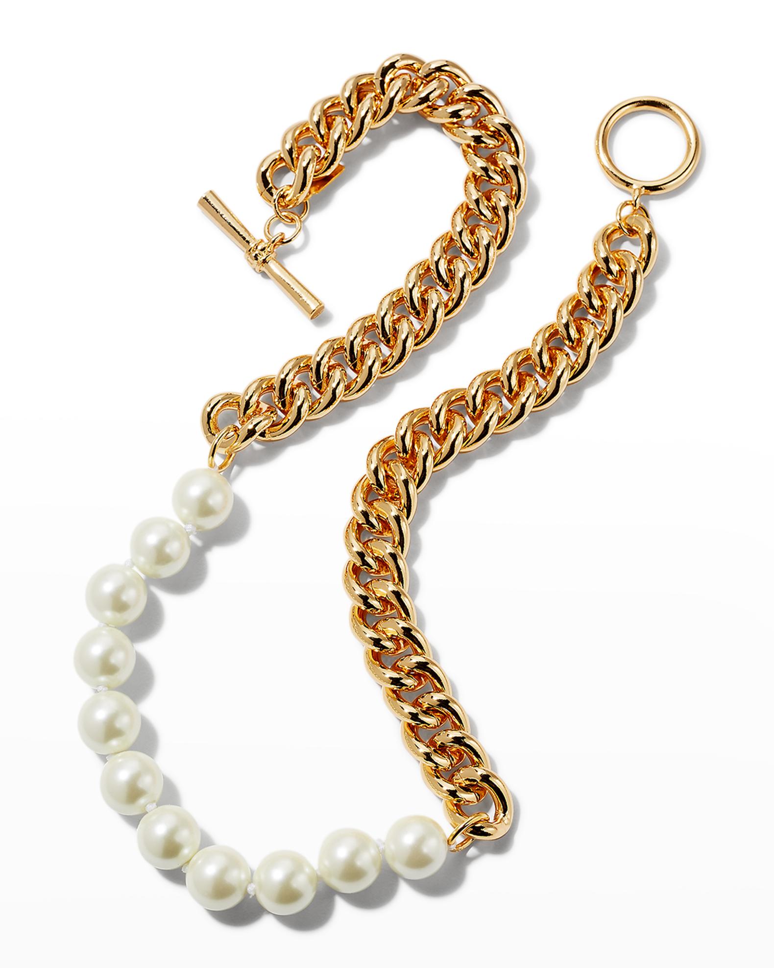 Kenneth Jay Lane White Pearly Chain Necklace | Neiman Marcus