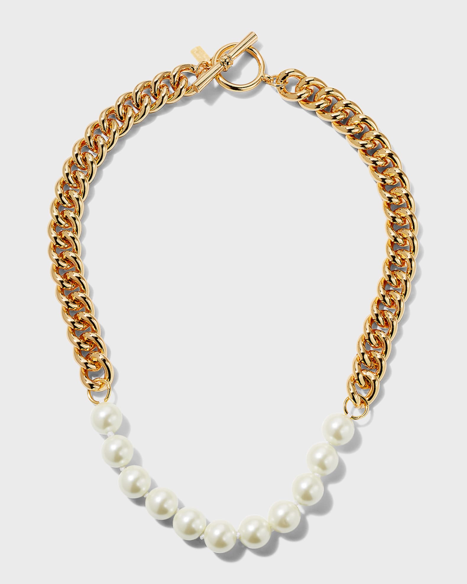White Pearly Chain Necklace 0