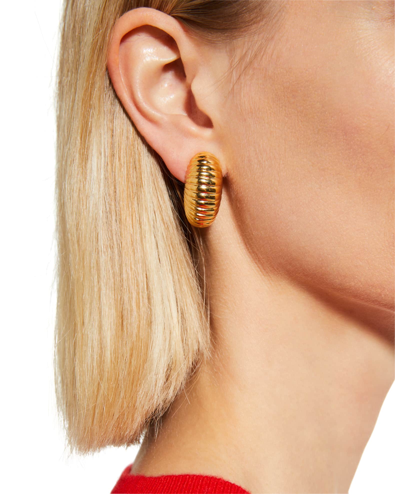 Gold Shrimp Earrings 1