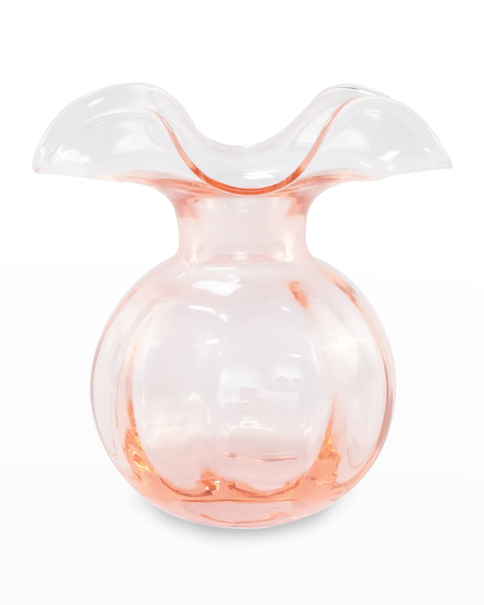 Hibiscus Glass Pink Medium Fluted Vase 0