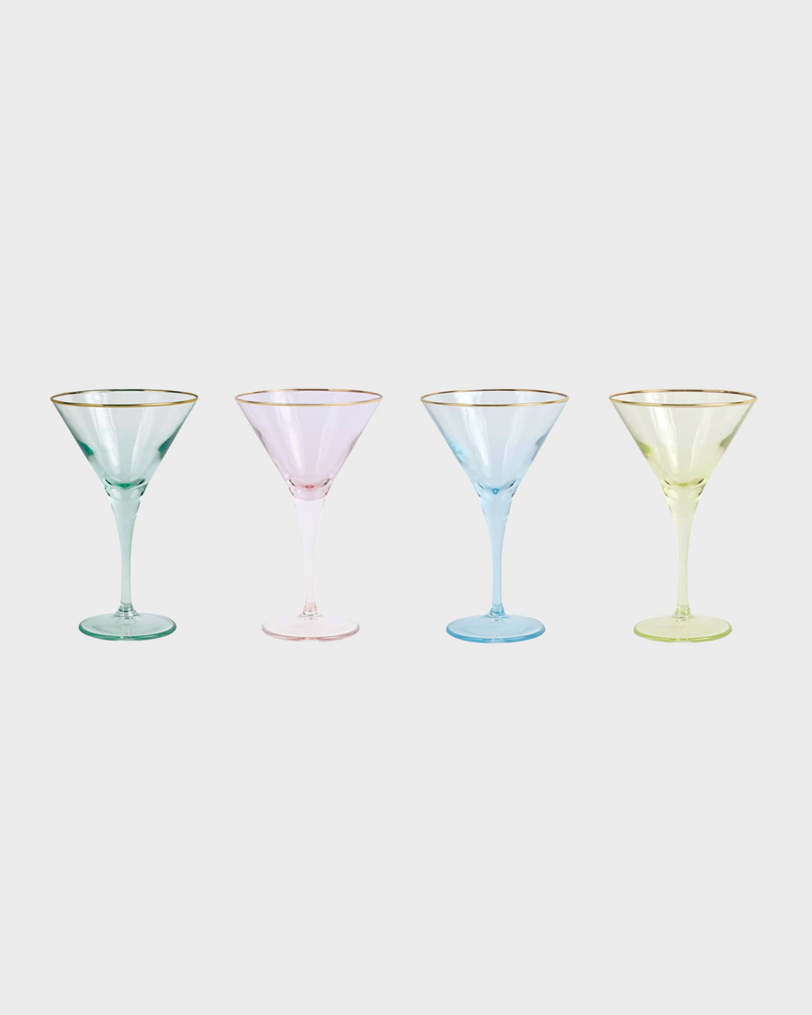 Rainbow Assorted Martini Glasses, Set of 4 0