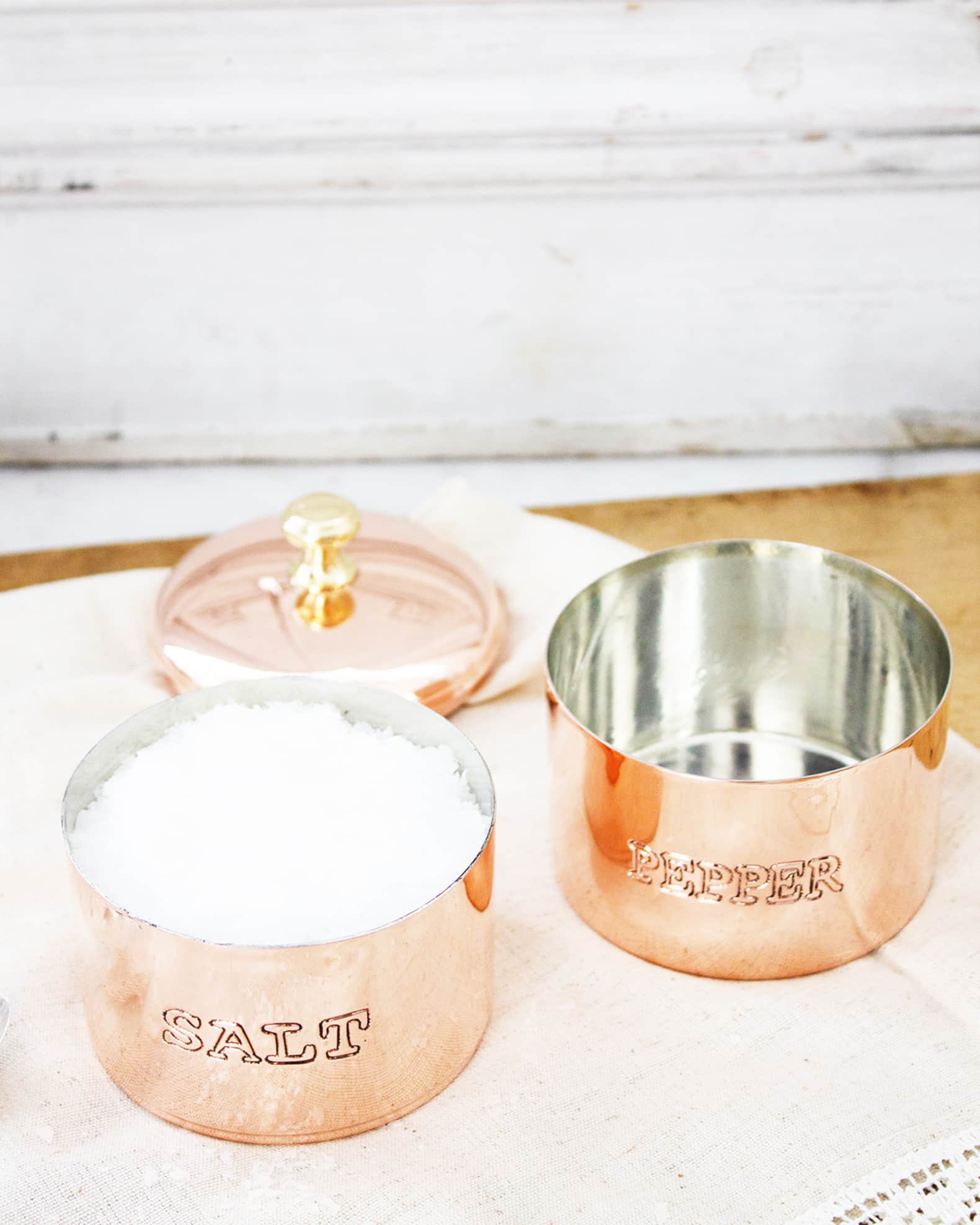 Cellar Vintage Inspired Copper Salt & Pepper Set 1