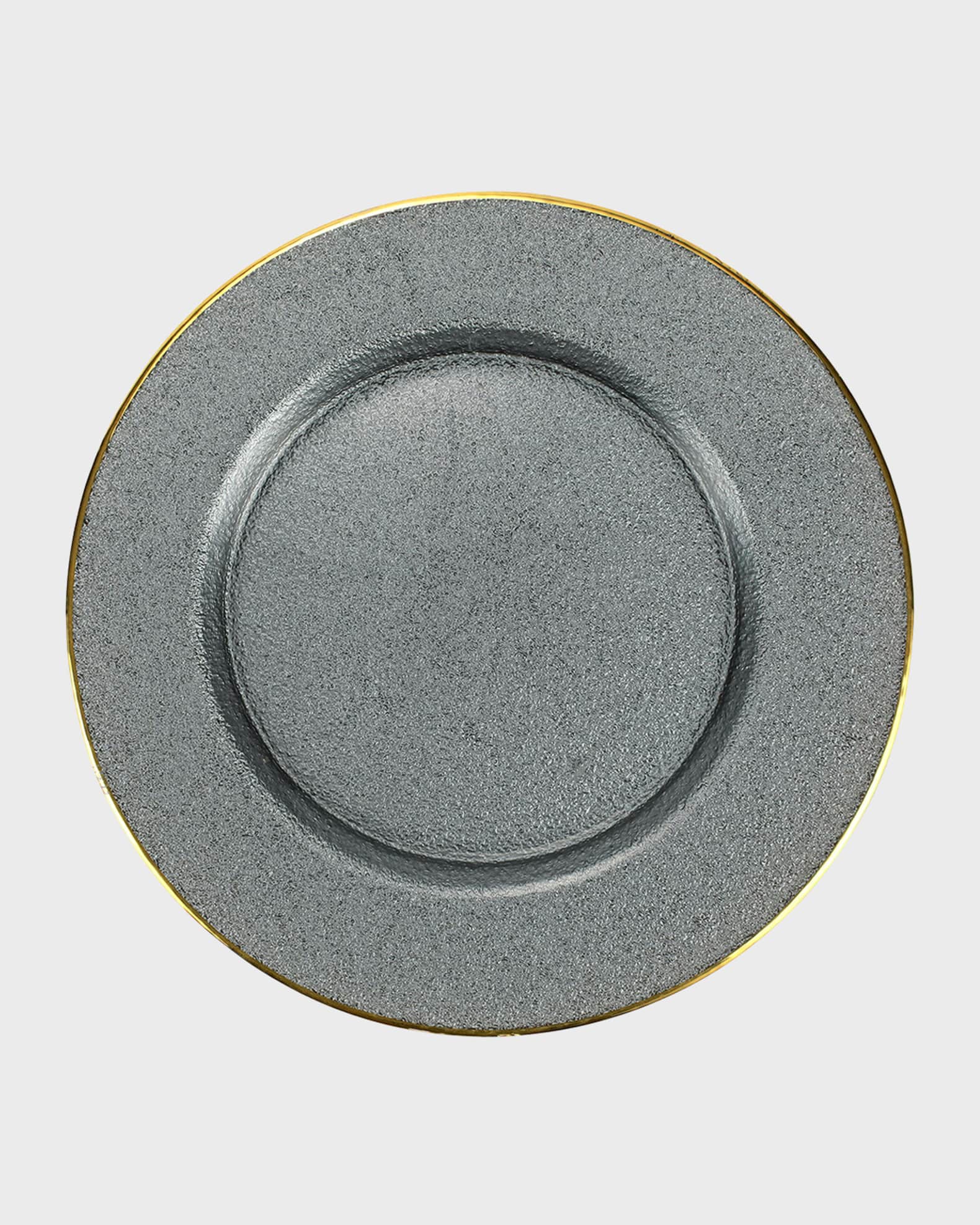 Metallic Glass Slate Service Plate 0