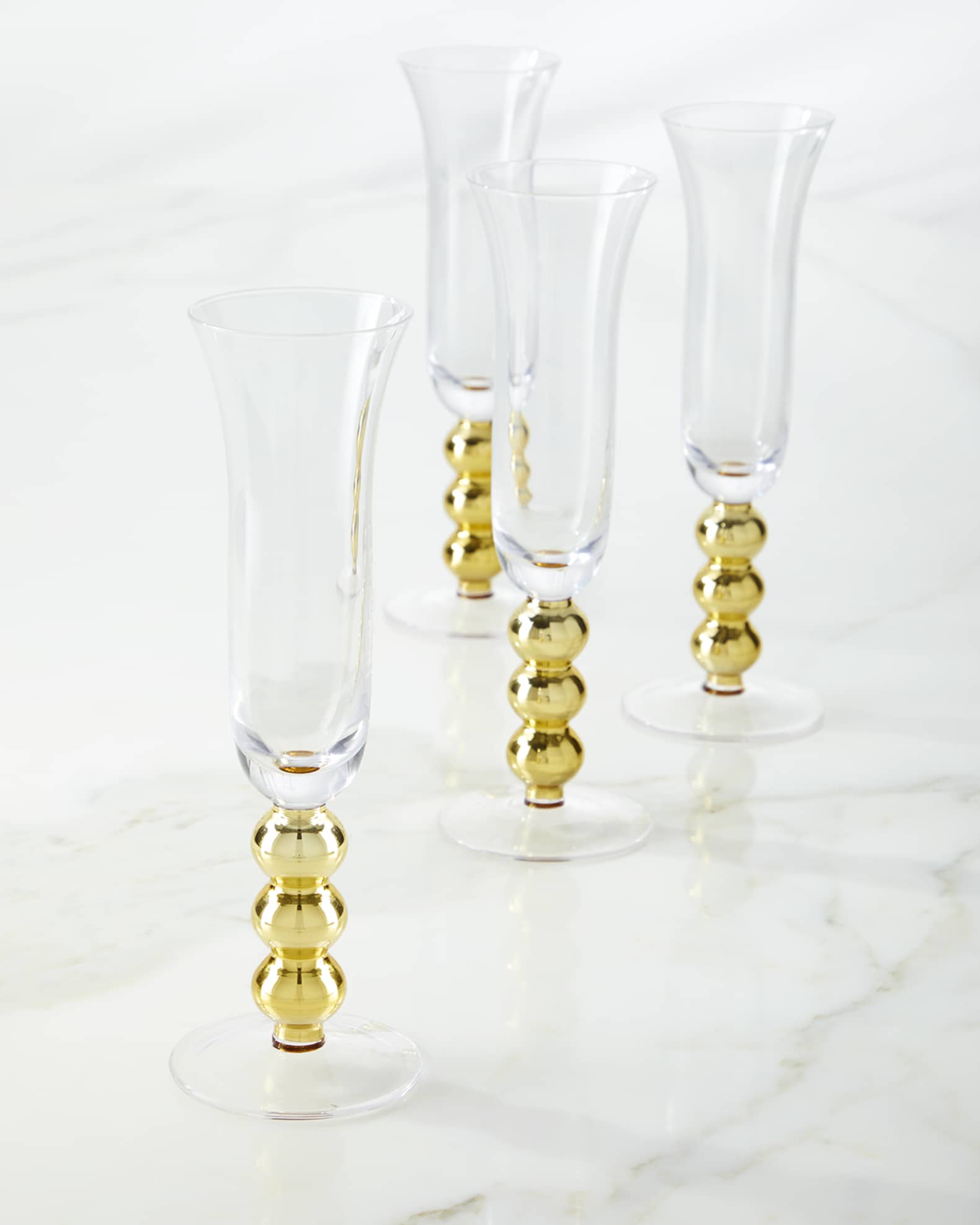 Neiman Marcus Gold Ball Champagne Flutes, Set of 4 Neiman Marcus