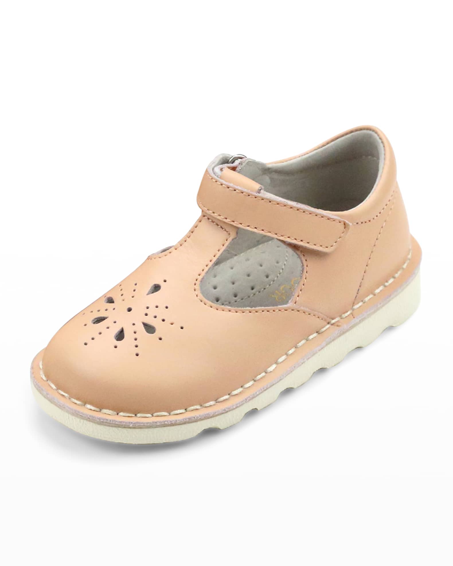 L'Amour Shoes Girl's Alix Leather Cutout Mary Jane, Baby/Toddler/Kid