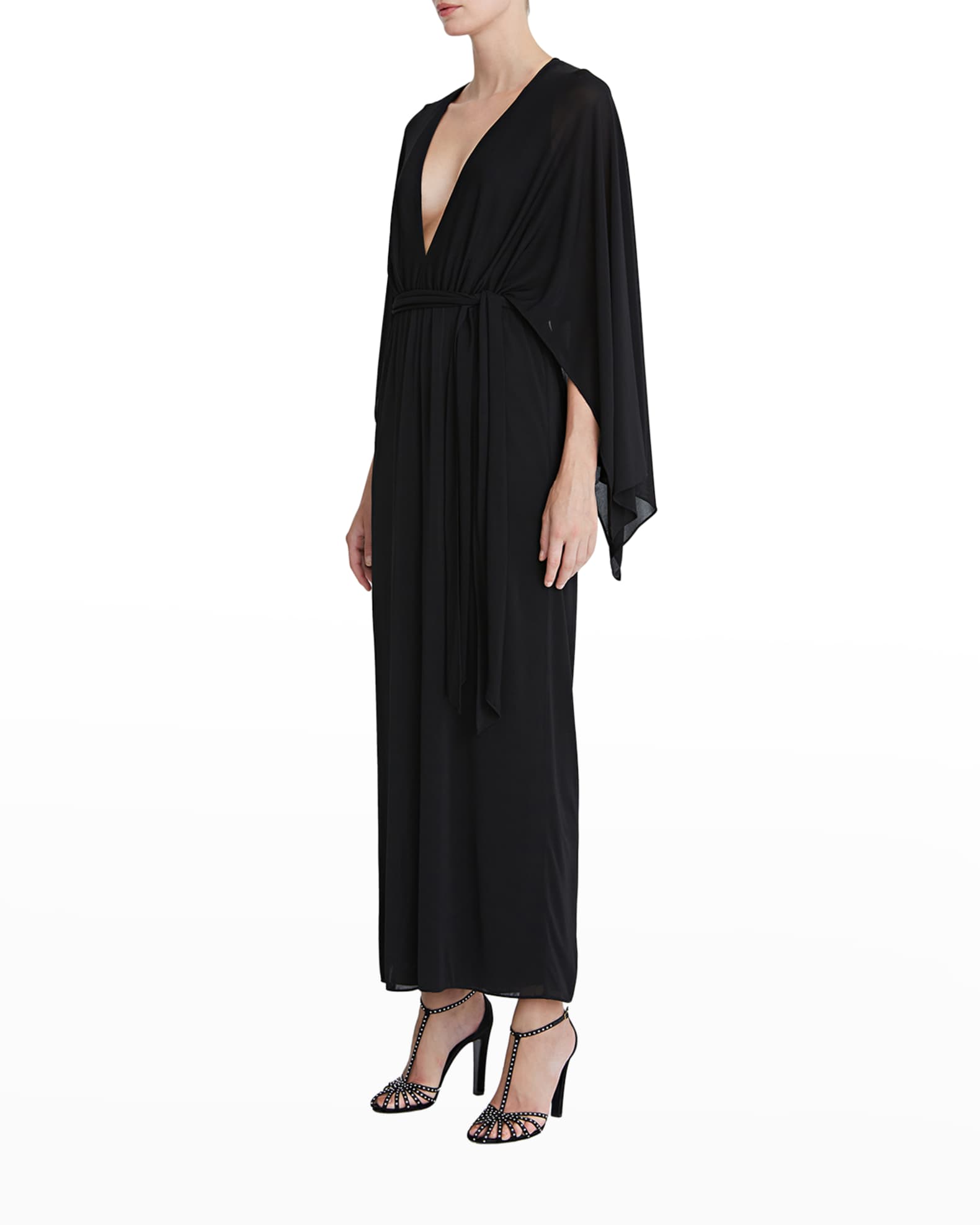 Halston Reagan Kimono-Sleeve Wide-Leg Jumpsuit | Neiman Marcus