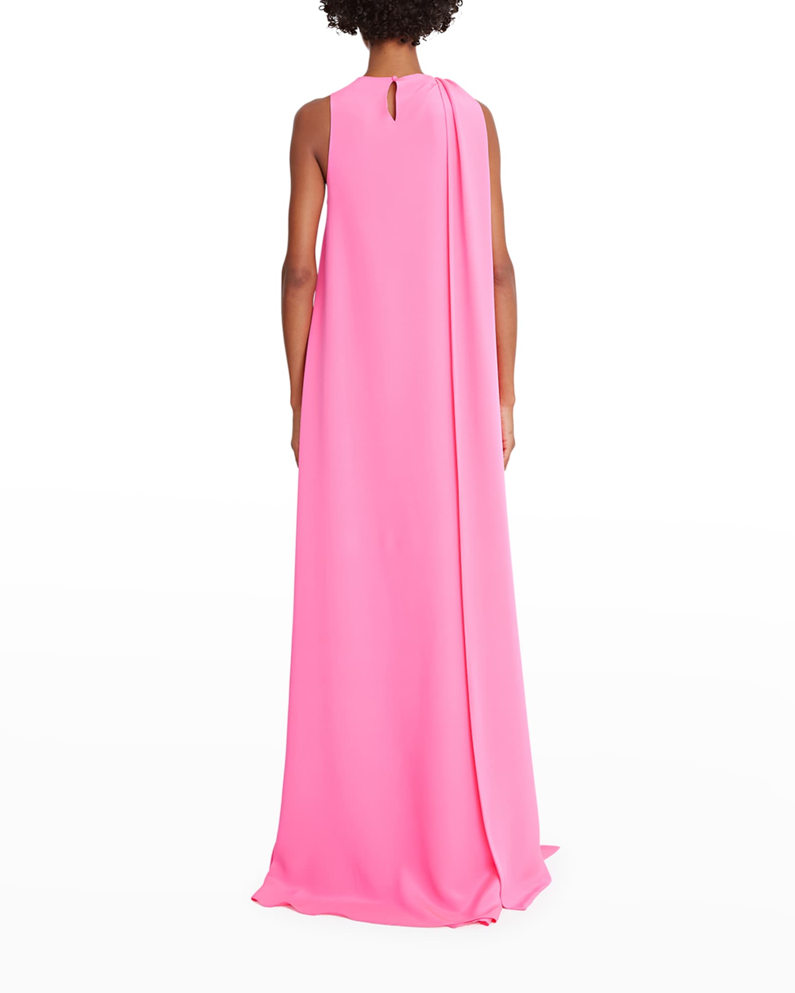 Halston Kendra Crepe Knotted Gown w/ Drape | Neiman Marcus