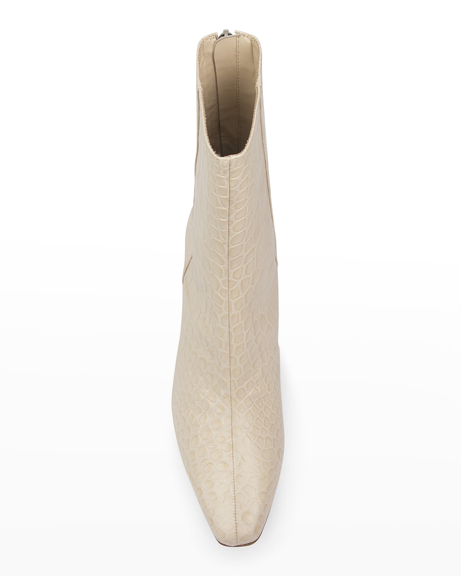 Black Suede Studio Laura Croco Zip Ankle Booties Neiman Marcus