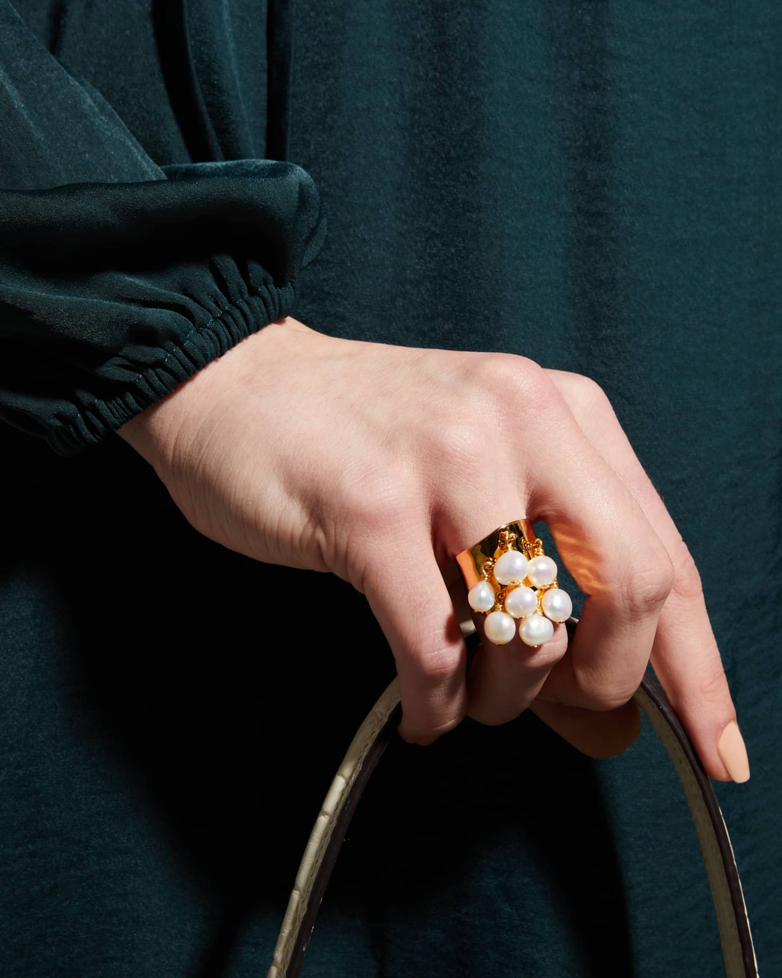 Pearl Charm Adjustable Ring 1