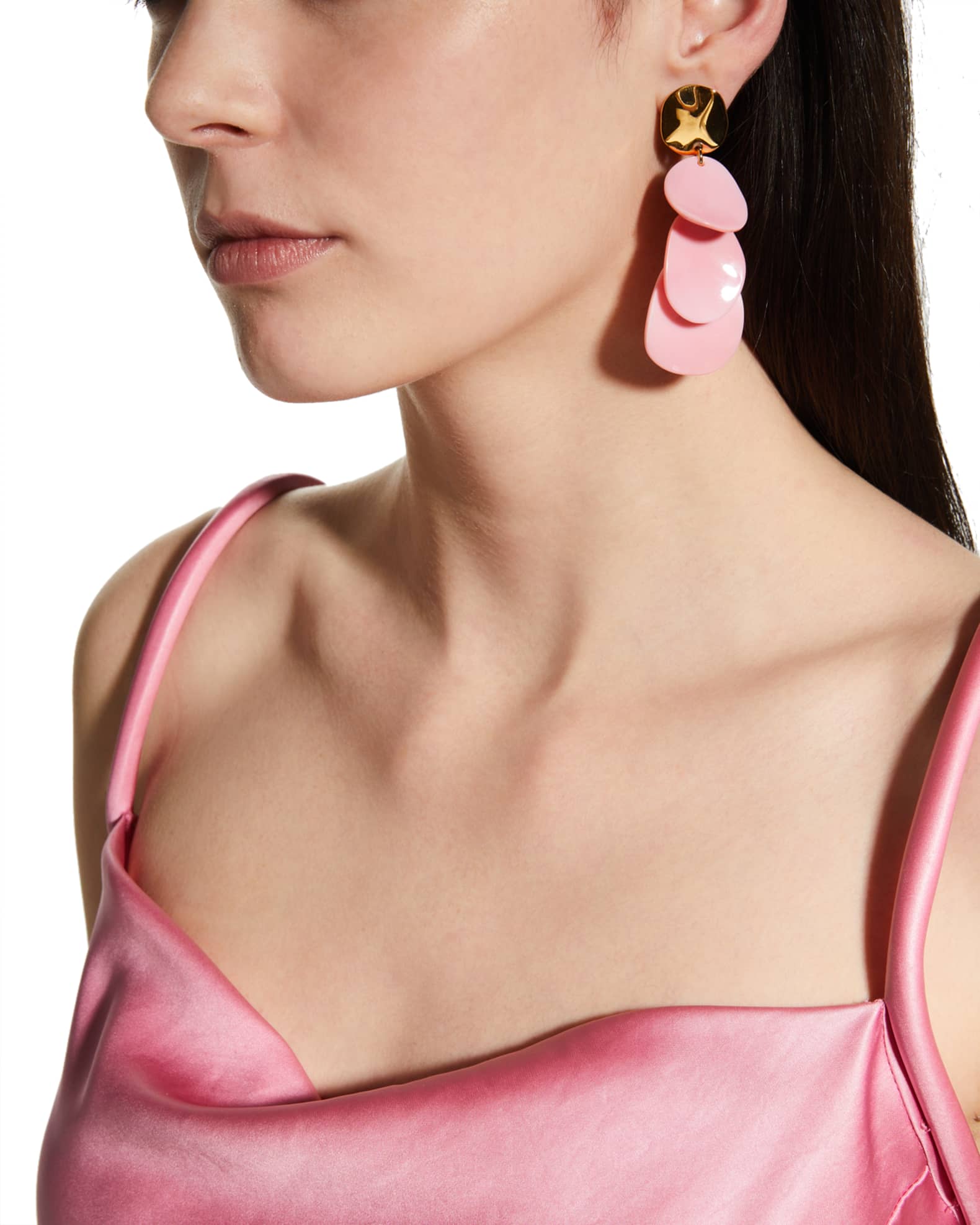 Pink Conch Cascade Earrings 1