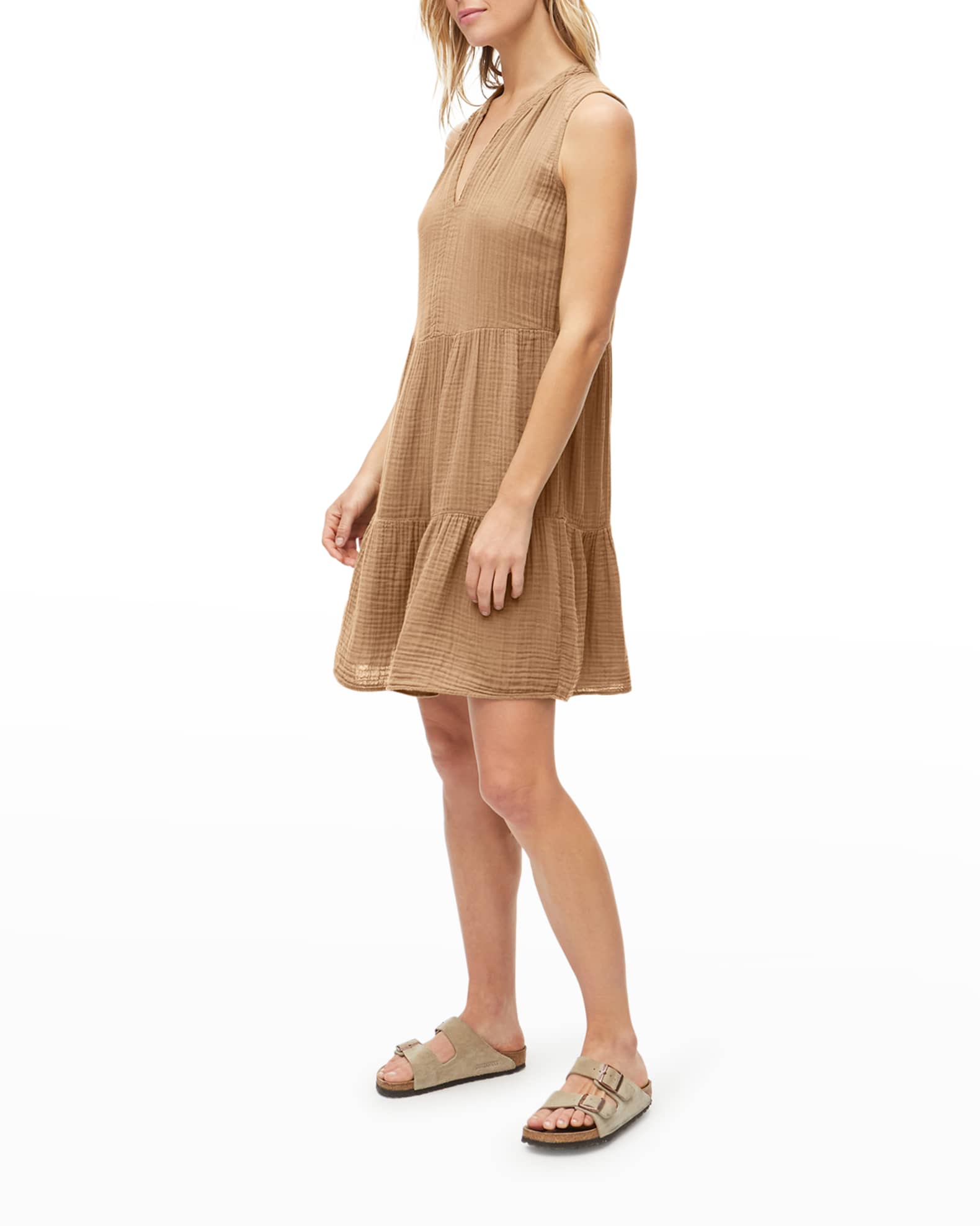 Michael Stars Daisy Tiered Cotton Gauze Babydoll Dress Neiman Marcus