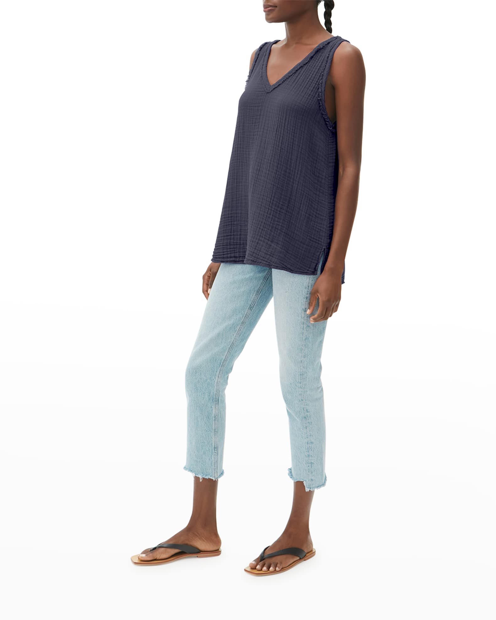 MICHAEL STARS Kali Gauze Ruffle Neck Top main image 1