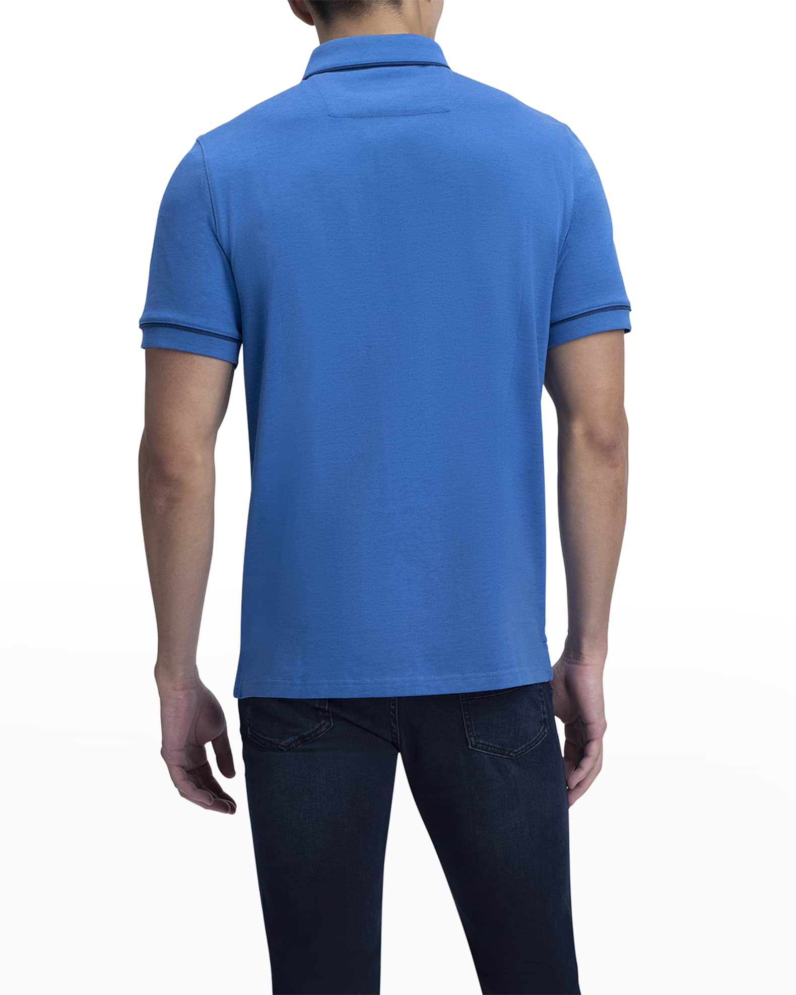 Bugatchi Men's Pima Cotton Polo Shirt with Pocket | Neiman Marcus