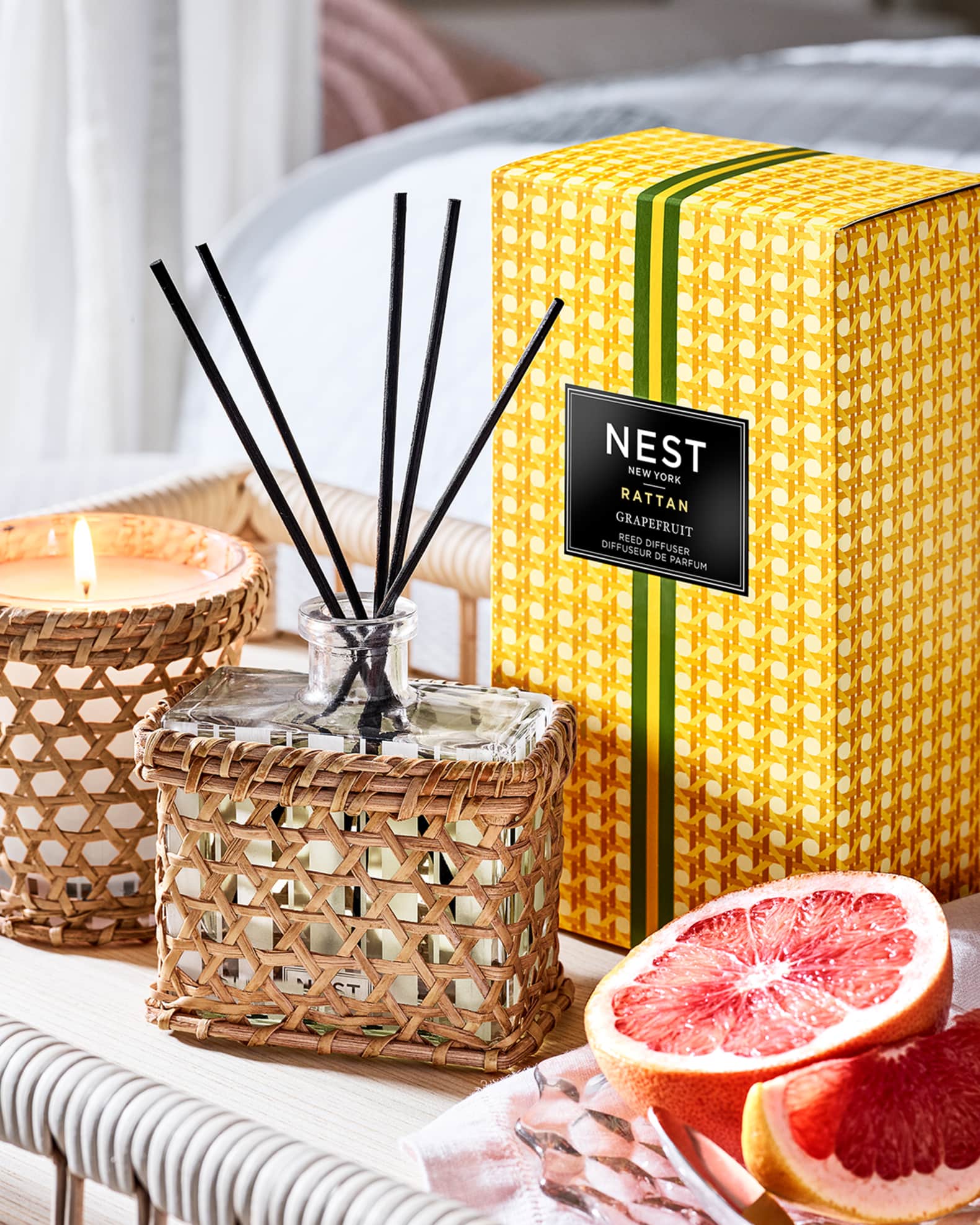 NEST New York 5.9 oz. Rattan Grapefruit Reed Diffuser Neiman Marcus