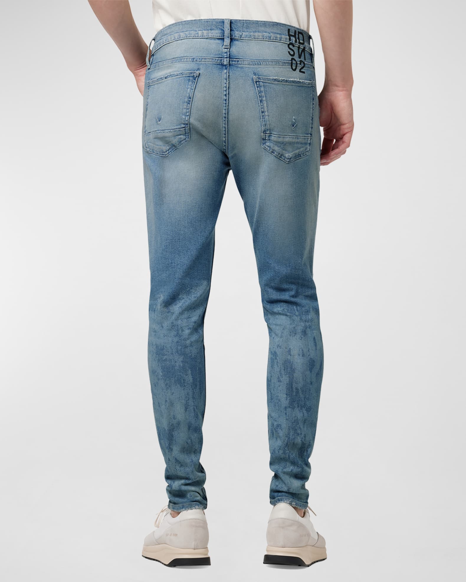 Hudson Men's Zack PaintSplatter Skinny Jeans Neiman Marcus