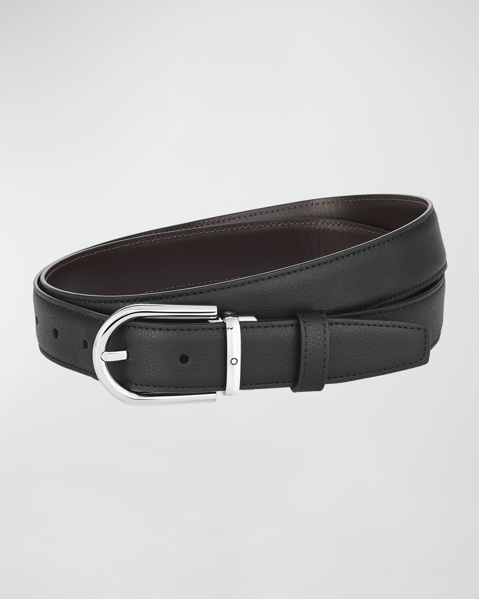 Men's Reversible Leather Buckle Belt 0