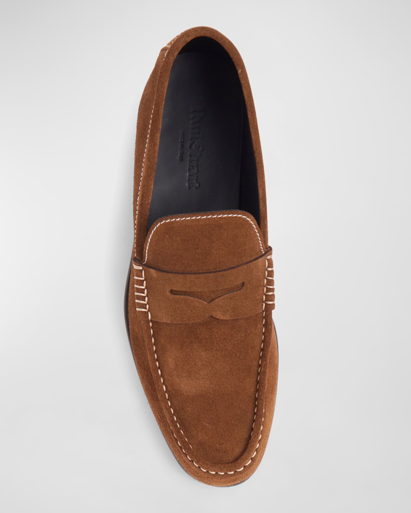 Paul Stuart Men's Mason Suede-Leather Penny Loafers | Neiman Marcus
