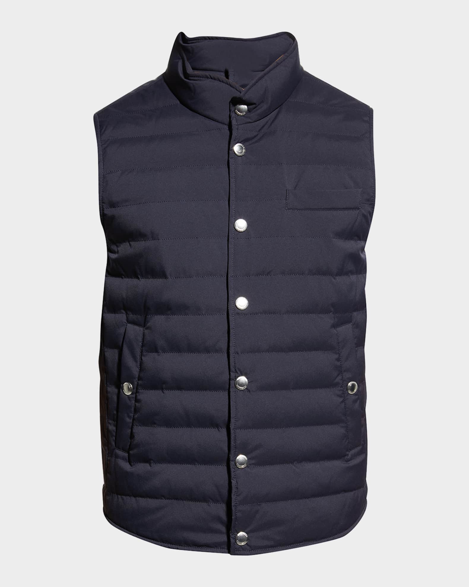 ダウンベスト BRUNELLO CUCINELLI LOGO DOWN VEST Brunello Cucinelli Men's Snap-Front Quilted Down Vest