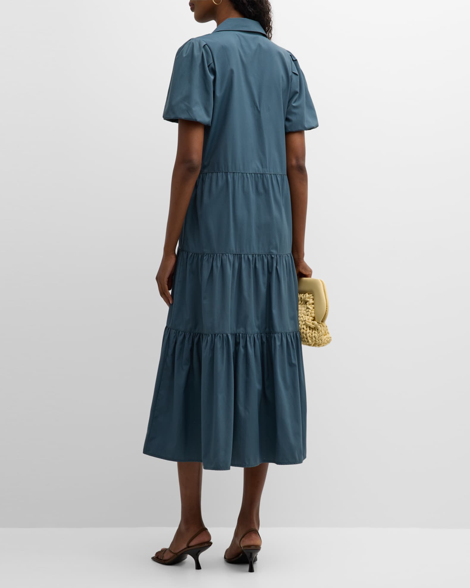 Brochu Walker Havana Tiered Puff-Sleeve Shirtdress | Neiman Marcus