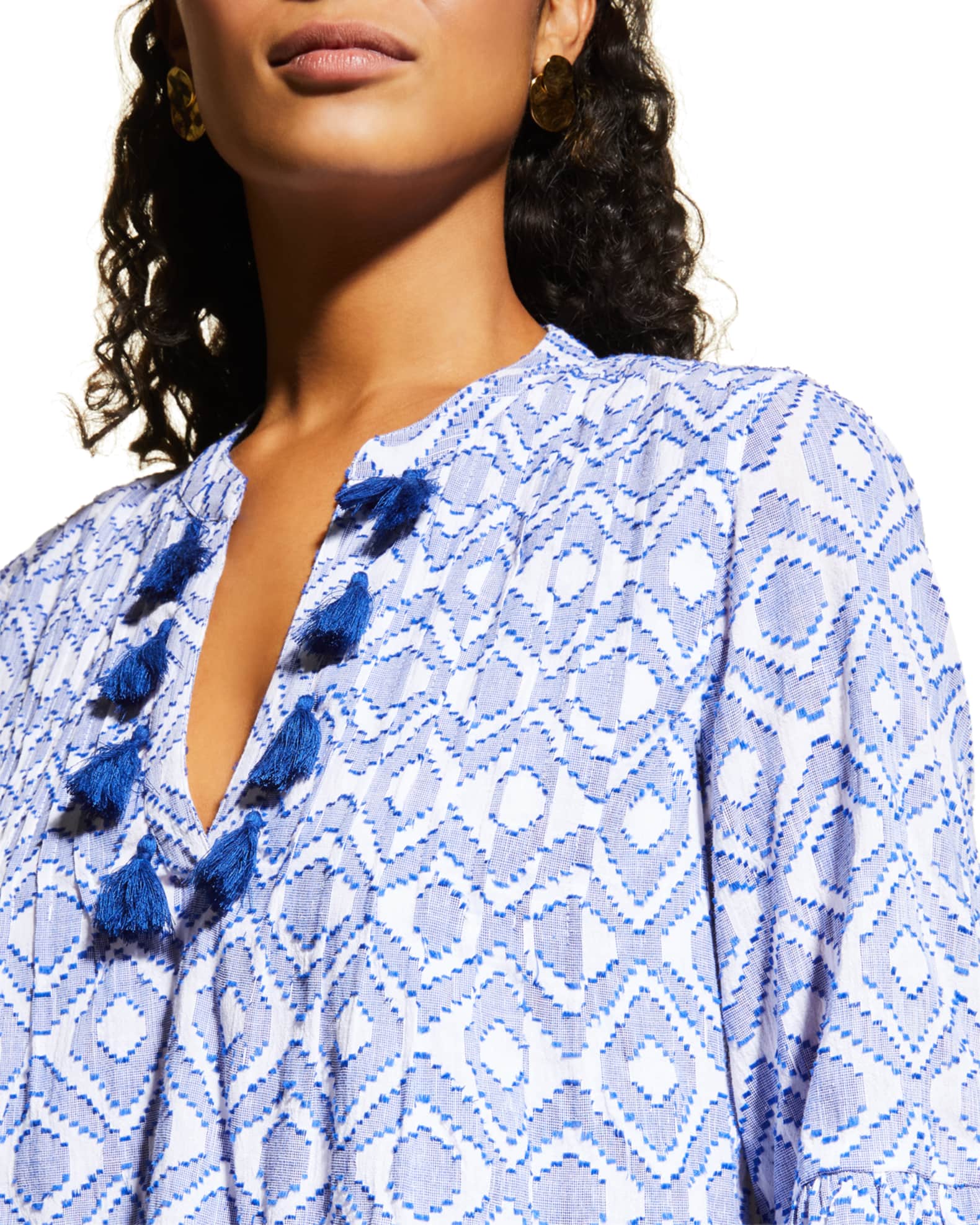 Tommy Bahama Diamond Clip Tiered Jacquard Mini Dress | Neiman Marcus