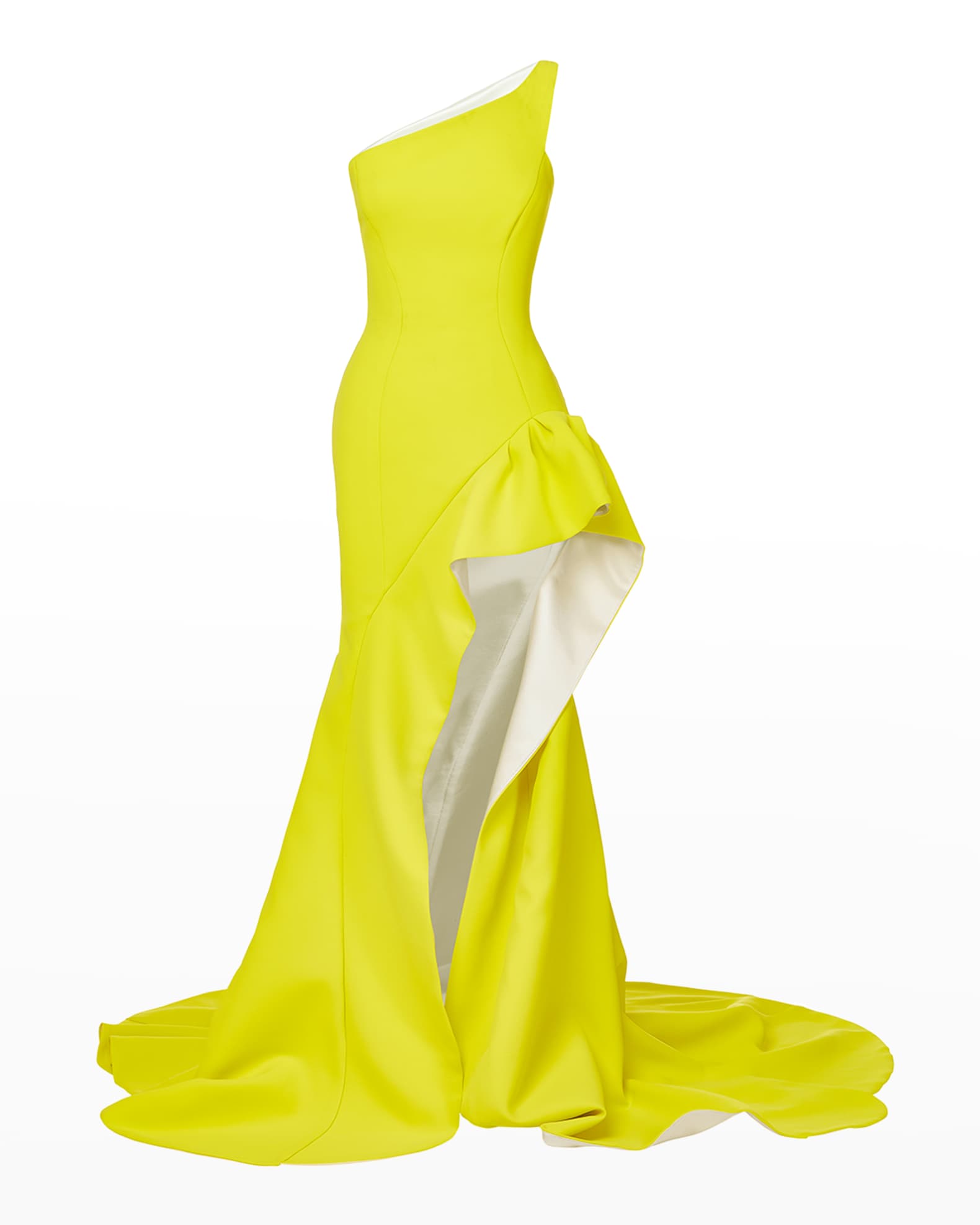 Maticevski Curiosa Draped Thigh-Slit One-Shoulder Gown | Neiman Marcus