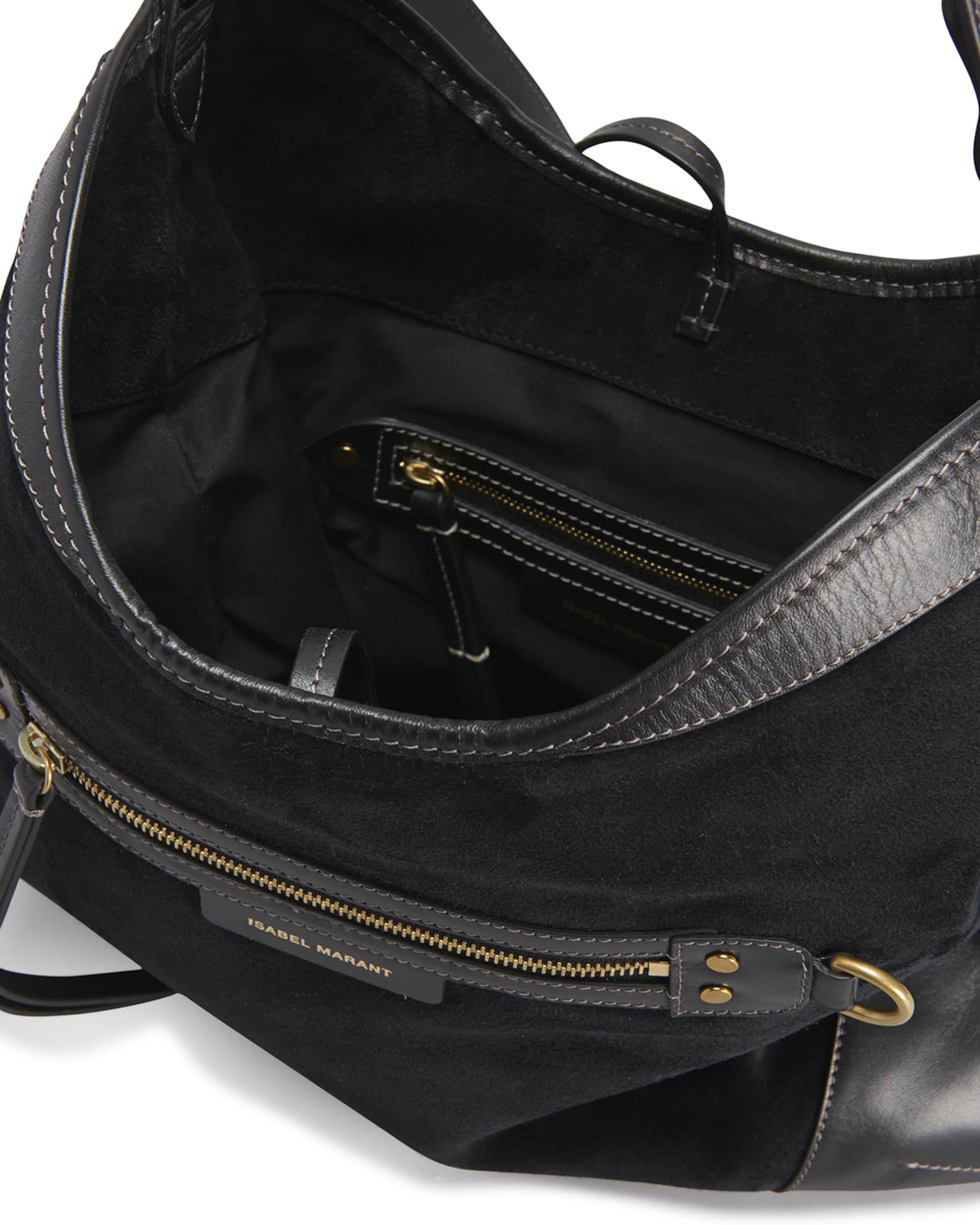 Isabel Marant Botsy Day Hobo MixLeather Shoulder Bag Neiman Marcus