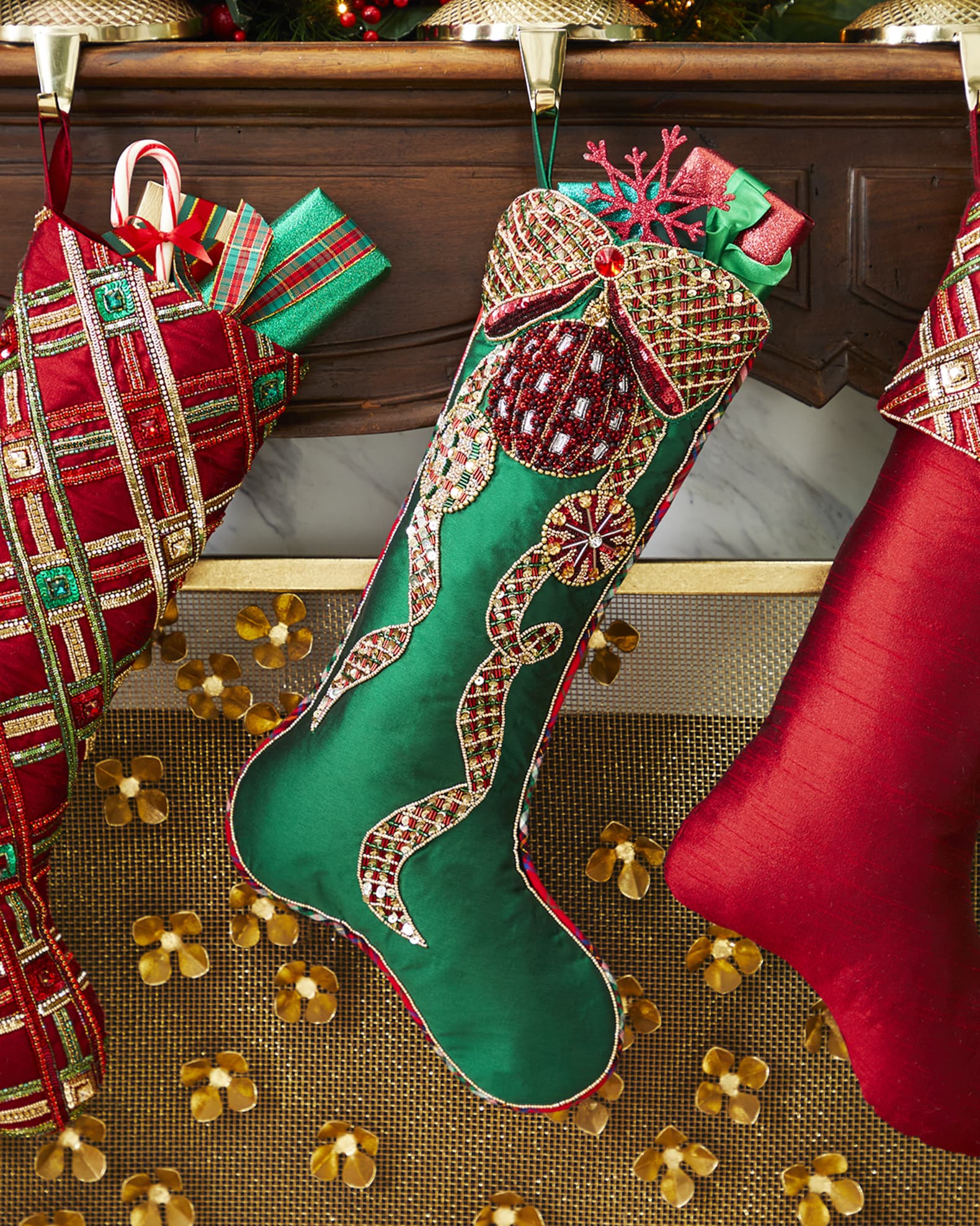 Kim Seybert Christmas Bow Tie Stocking Neiman Marcus