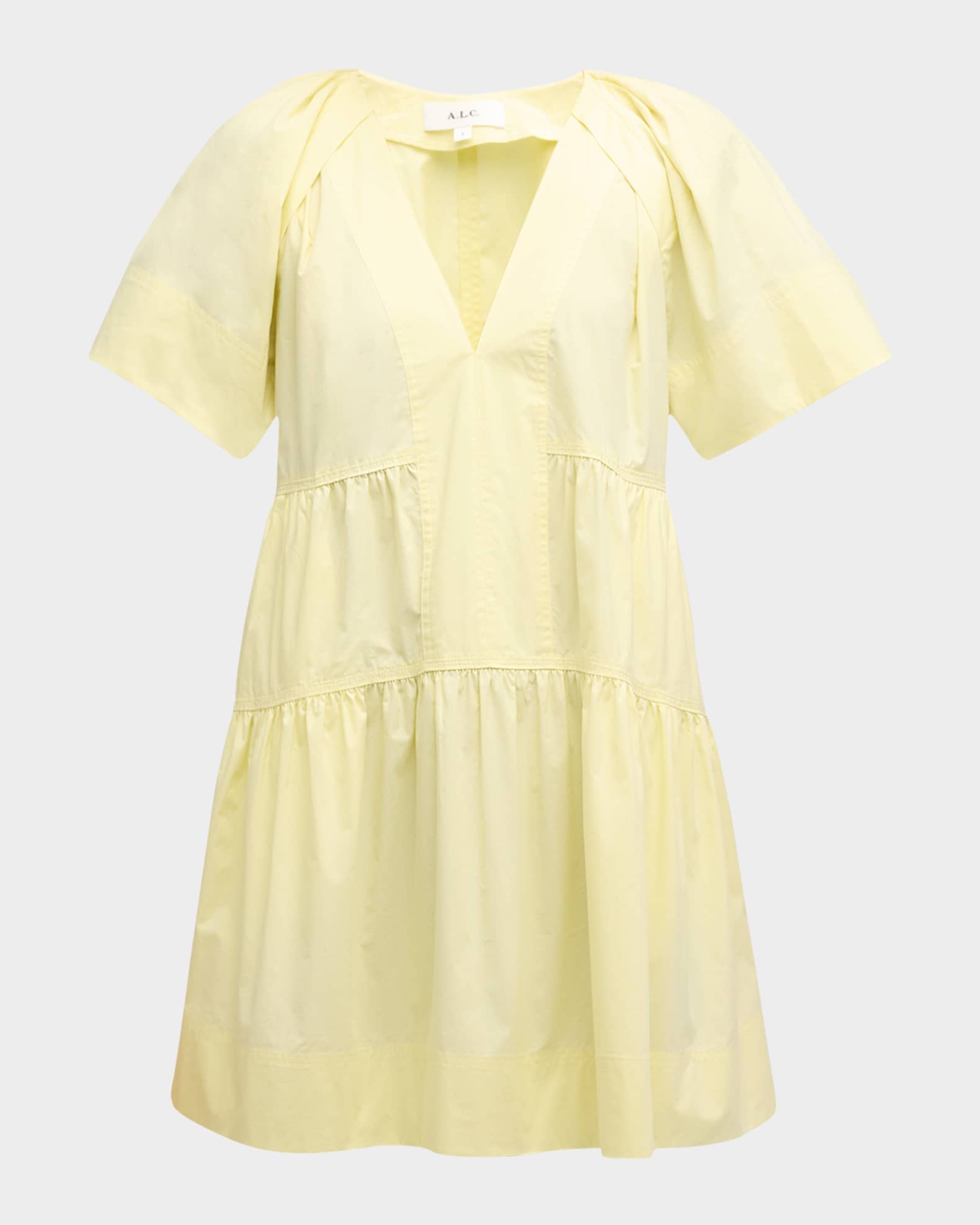Camila Short-Oversized Sleeve Tiered Mini Dress 0