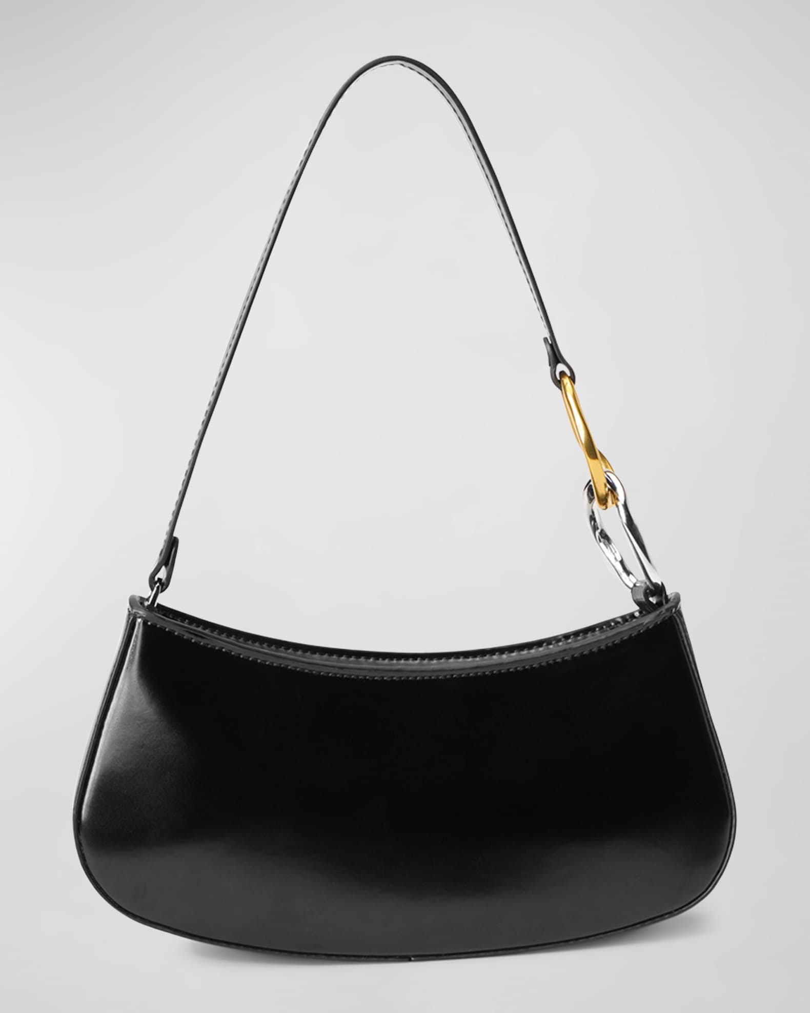 Staud Ollie Zip Leather Chain Shoulder Bag | Neiman Marcus