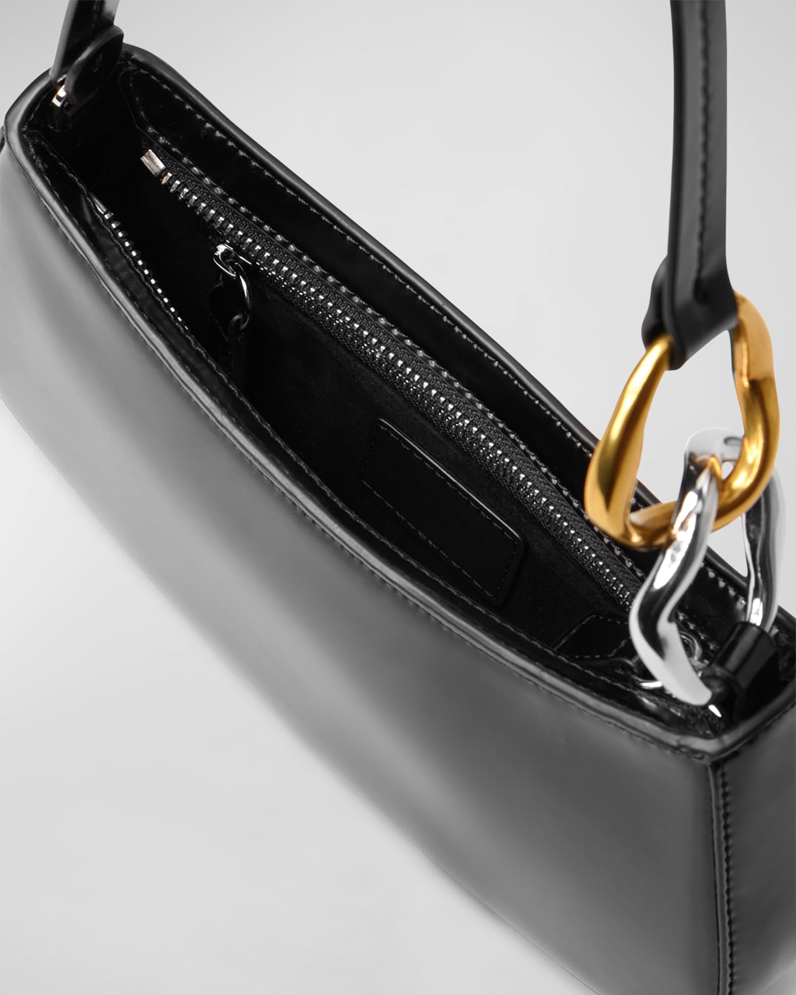 Staud Ollie Zip Leather Chain Shoulder Bag | Neiman Marcus