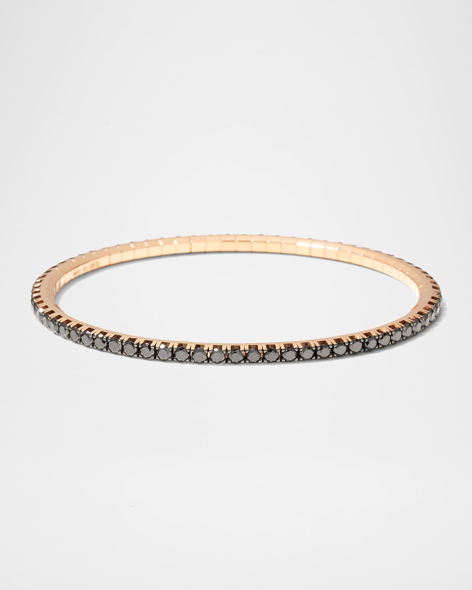 18K Rose Gold Stretch Tennis Bracelet with Black Diamonds 0